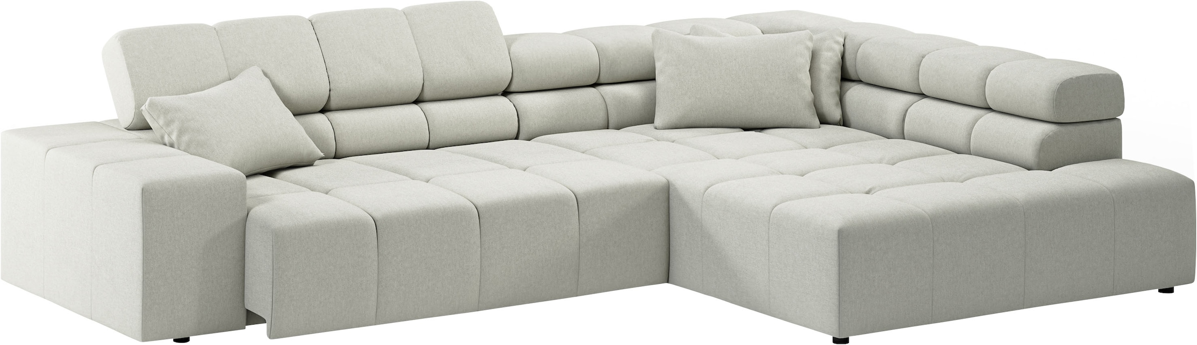 INOSIGN Ecksofa »Ancona incl. Kopfteilverstellung, OTTOs Choice, Breite 319cm, L-Form«, wahlweise motorische Sitztiefenverstellung, auch in Cord + Easy Care