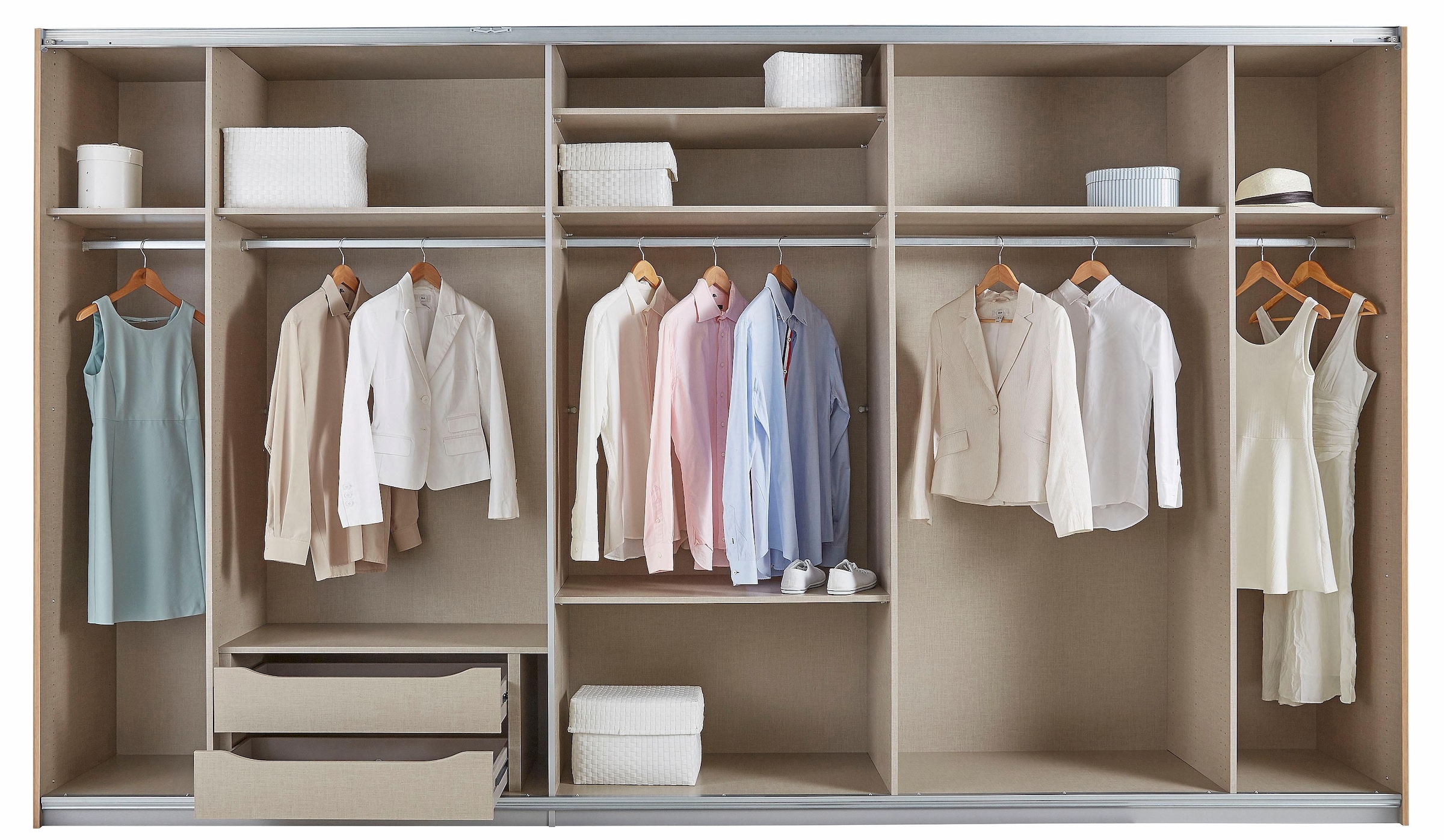 rauch Schwebetürenschrank »Kleiderschrank Schrank Garderobe Schlafzimmerschrank TUBONA«, inkl. Schubkasteneinsatz und zusätzlichen Einlegeböden MADE IN GERMANY