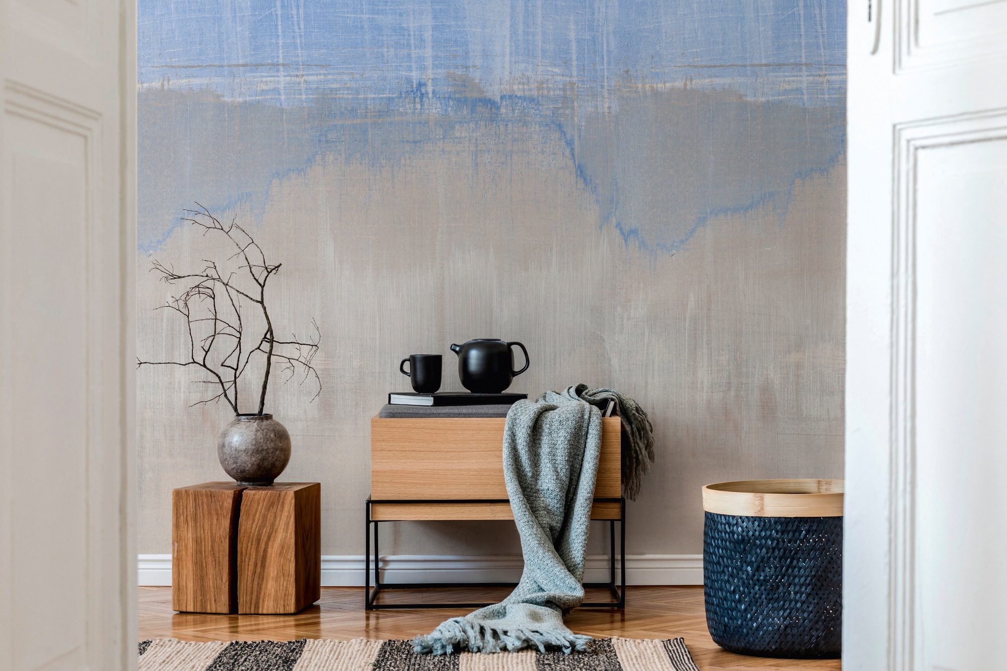 living walls Fototapete »Fototapete Abstrakt«, matt-gemustert-neutral, Aquarell Tapeten Wohnzimmer Schlafzimmer Küche modern Flur Design Büro