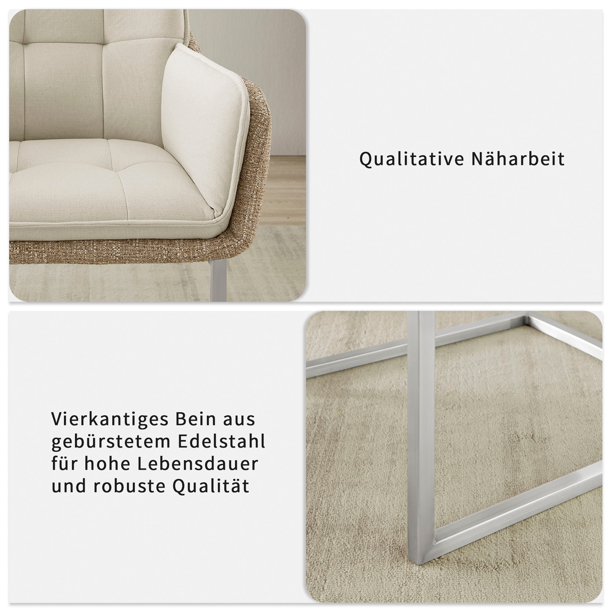 PLACES OF STYLE Esszimmerstuhl »Durham, TOPSELLER!, 1 Esszimmerstuhl in modernem Design, Sitz und Rücken gepolstert