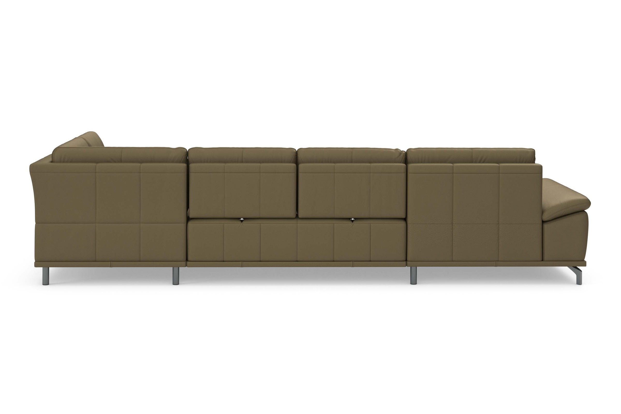 Places of Style Wohnlandschaft »Costello U-Form, mit Sitztiefenverstellung, Armteilverstellung und«, 3 Nierenkissen, optional Bettfunktion und Bettkasten
