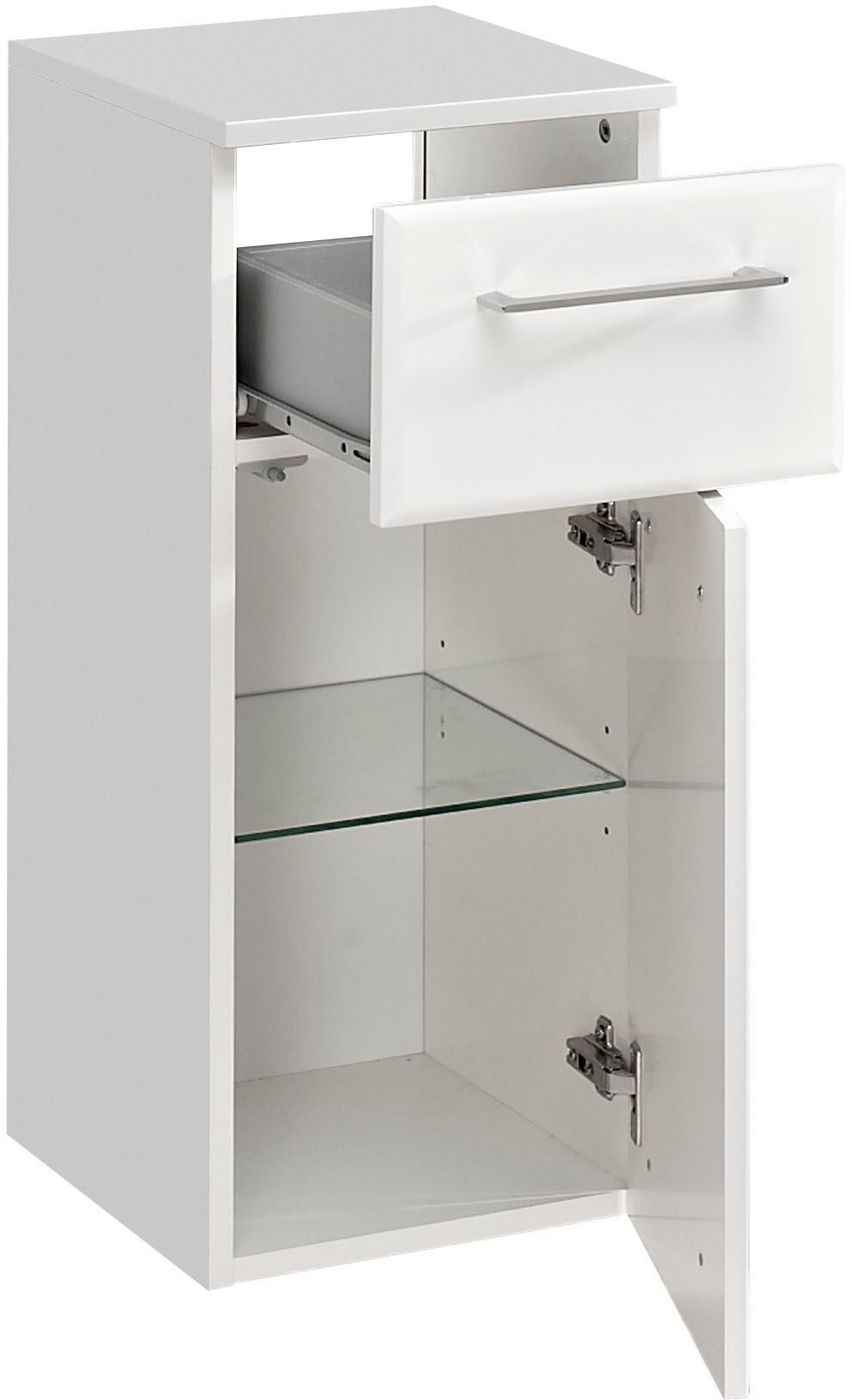 Saphir Badmöbel-Set »Quickset 376 5-teilig, Waschbeckenunterschrank und LED-Spiegelschrank«, (Set, 5 St.), in Weiß Hochglanz, inkl. Türdämpfer, ohne Waschbecken, 9 Türen