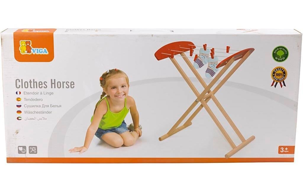 Viga® Holzspielzeug Kinder-Haushaltsset »Spielwäscheständer«