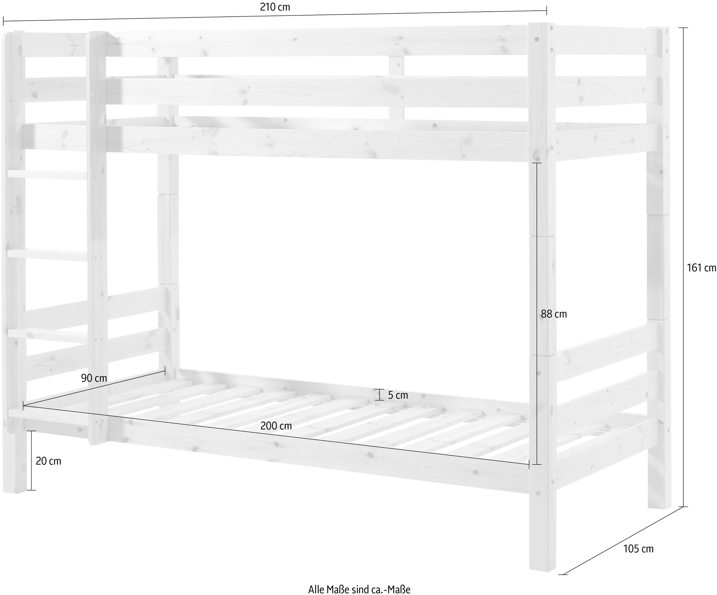 Vipack Etagenbett »Pino«, (Made in Europe), wahlweise mit Bettschublade