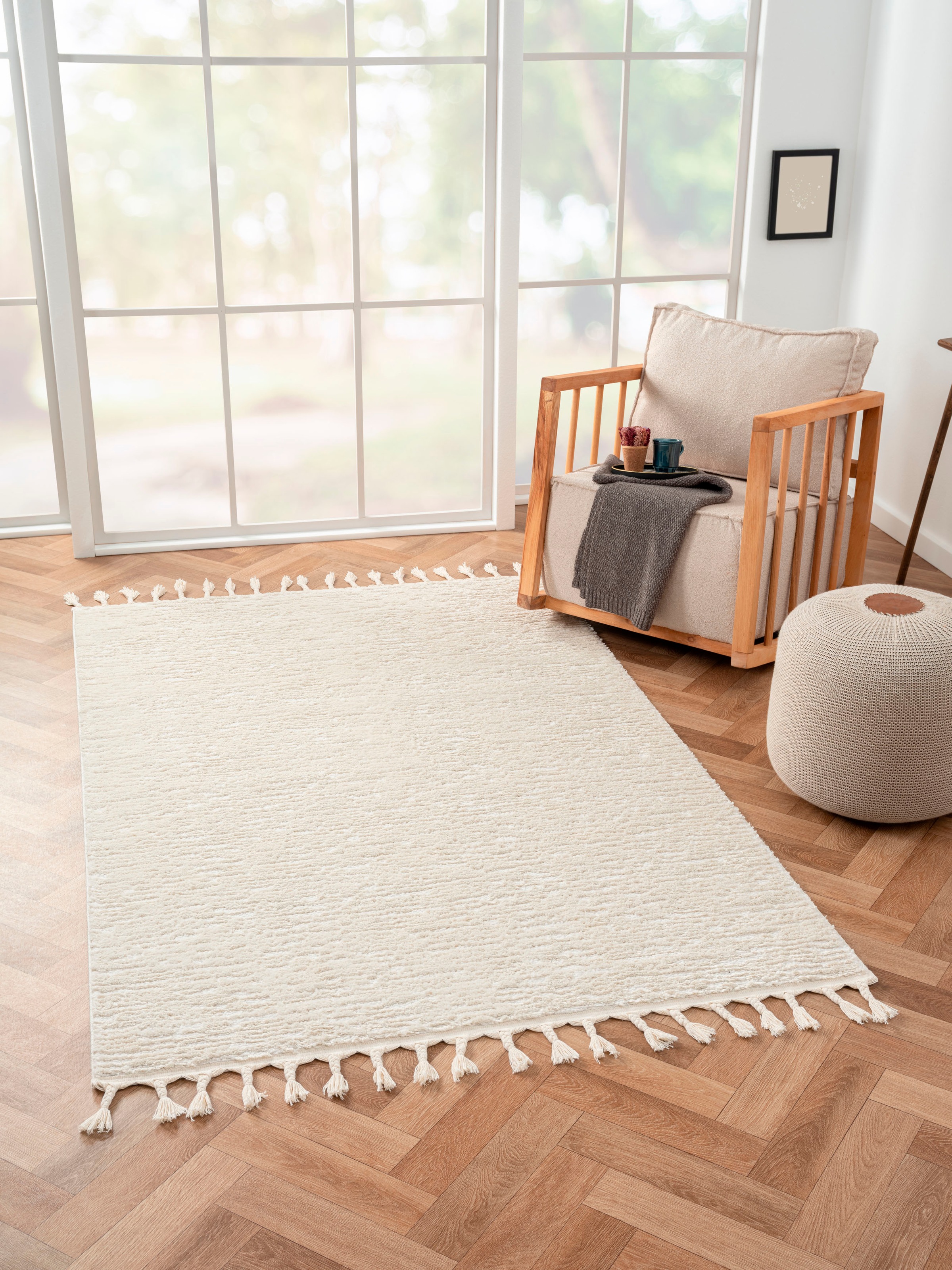 Myflair Möbel & Accessoires Hochflor-Teppich »Moroccan Pureness«, rechtecki günstig online kaufen