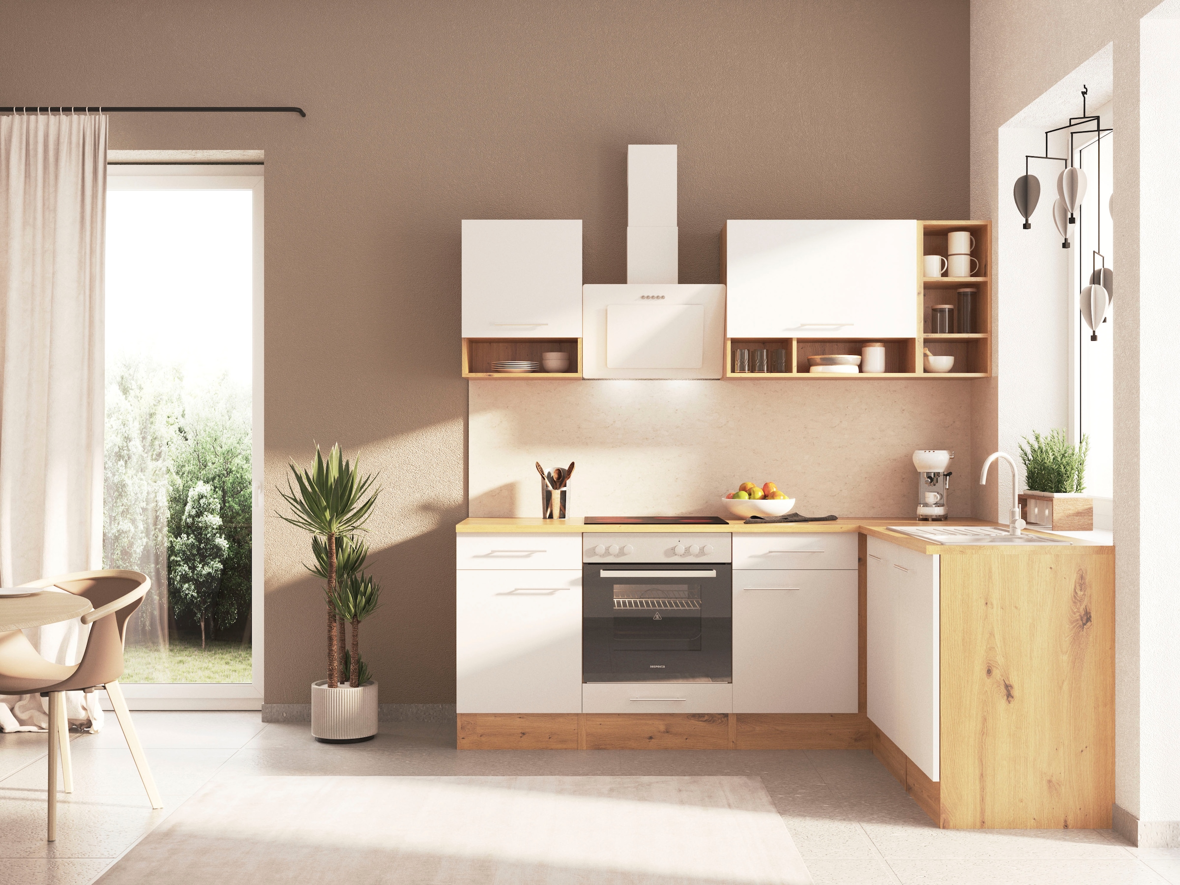 RESPEKTA Winkelküche »Hilde, wechselseitig aufbaubar« Breite 220 cm, exklusiver Konfiguration für OTTO