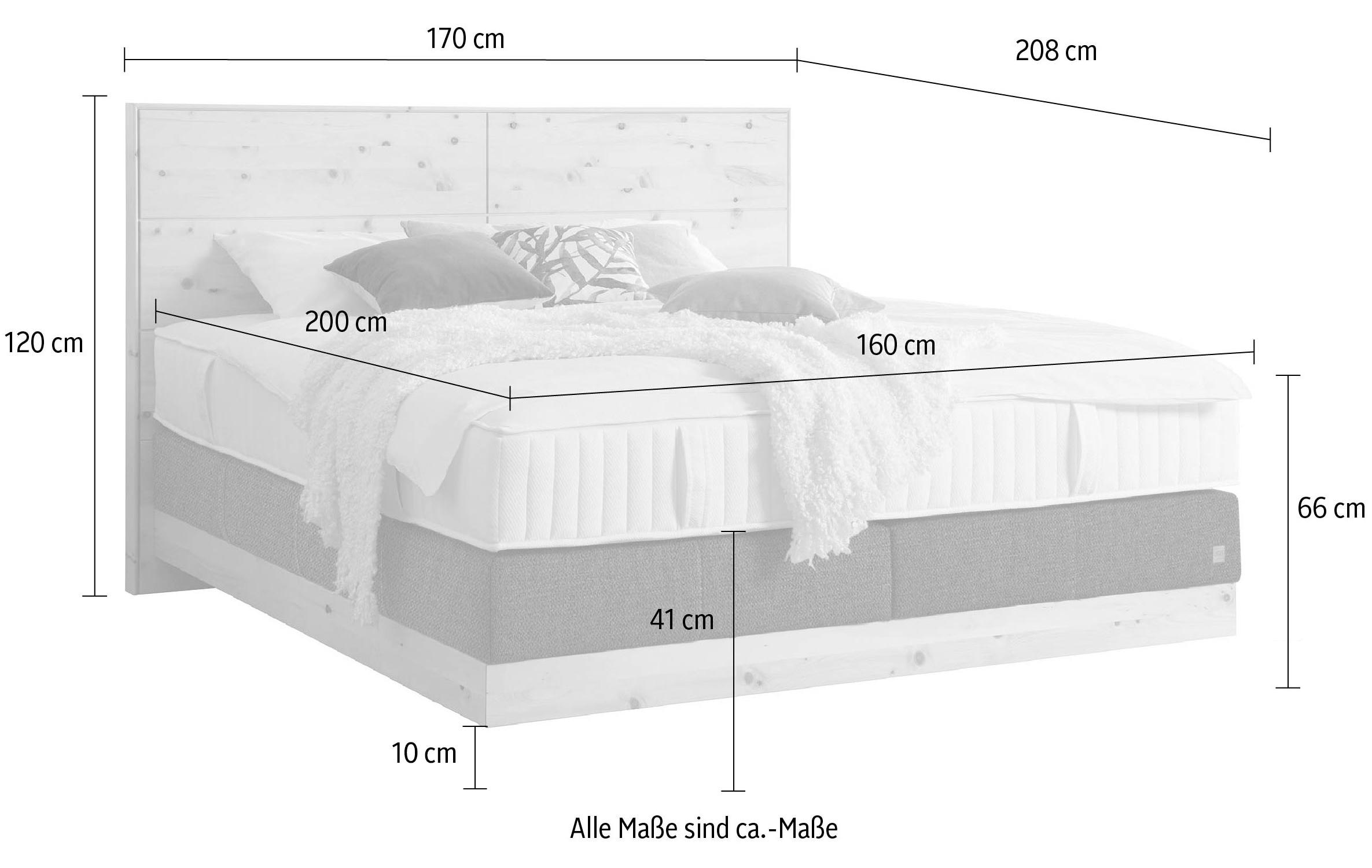 alina Boxspringbett »Chalet«, Grand Comfort TF 1000 PM, Zirbenholz natur geölt