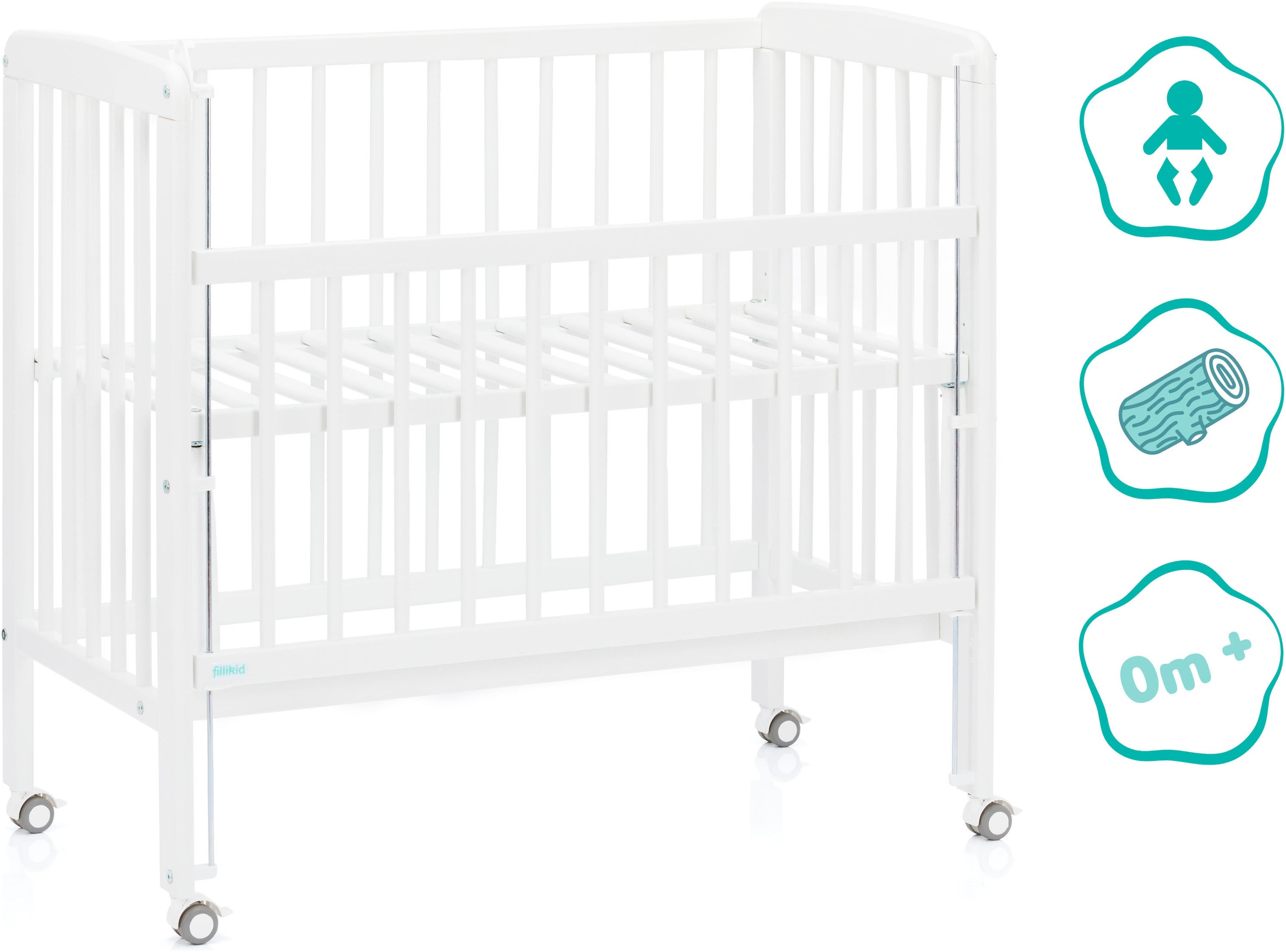 Fillikid Beistellbett »Nino«, inkl. Matratze; Made in Europe