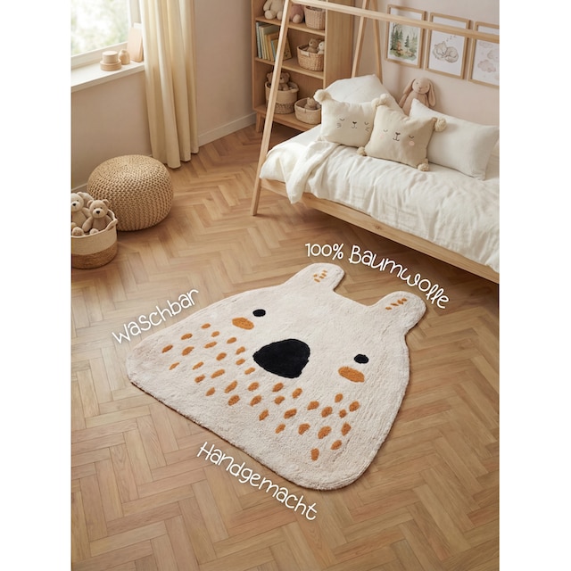 HANSE Home Kinderteppich »Nienchen« Motivform 10 mm Höhe Waschbar, Handgemacht, Baumwolle, Rutschfest Spielteppich Kinderzimmer
