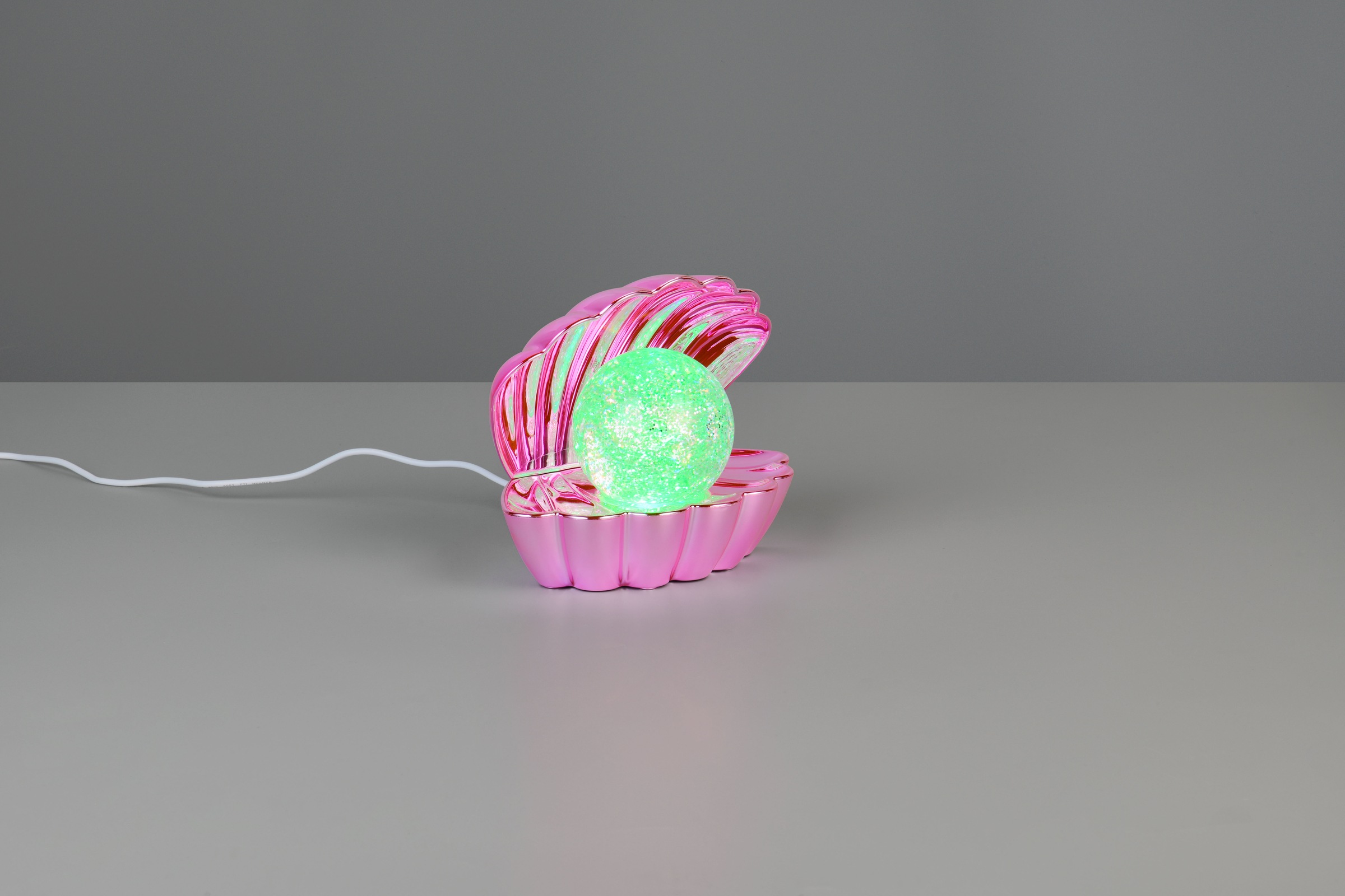REALITY Leuchten LED Tischleuchte »SHELLY, Deko Tischlampe in Muschelform mit RGB Farbwechsel, 0,8W 15Lm« LED-Board 1 Stk. RGB Muschel Tischlampe mit Glitzerkugel und Farbwechsel inkl USB-Ladekabel