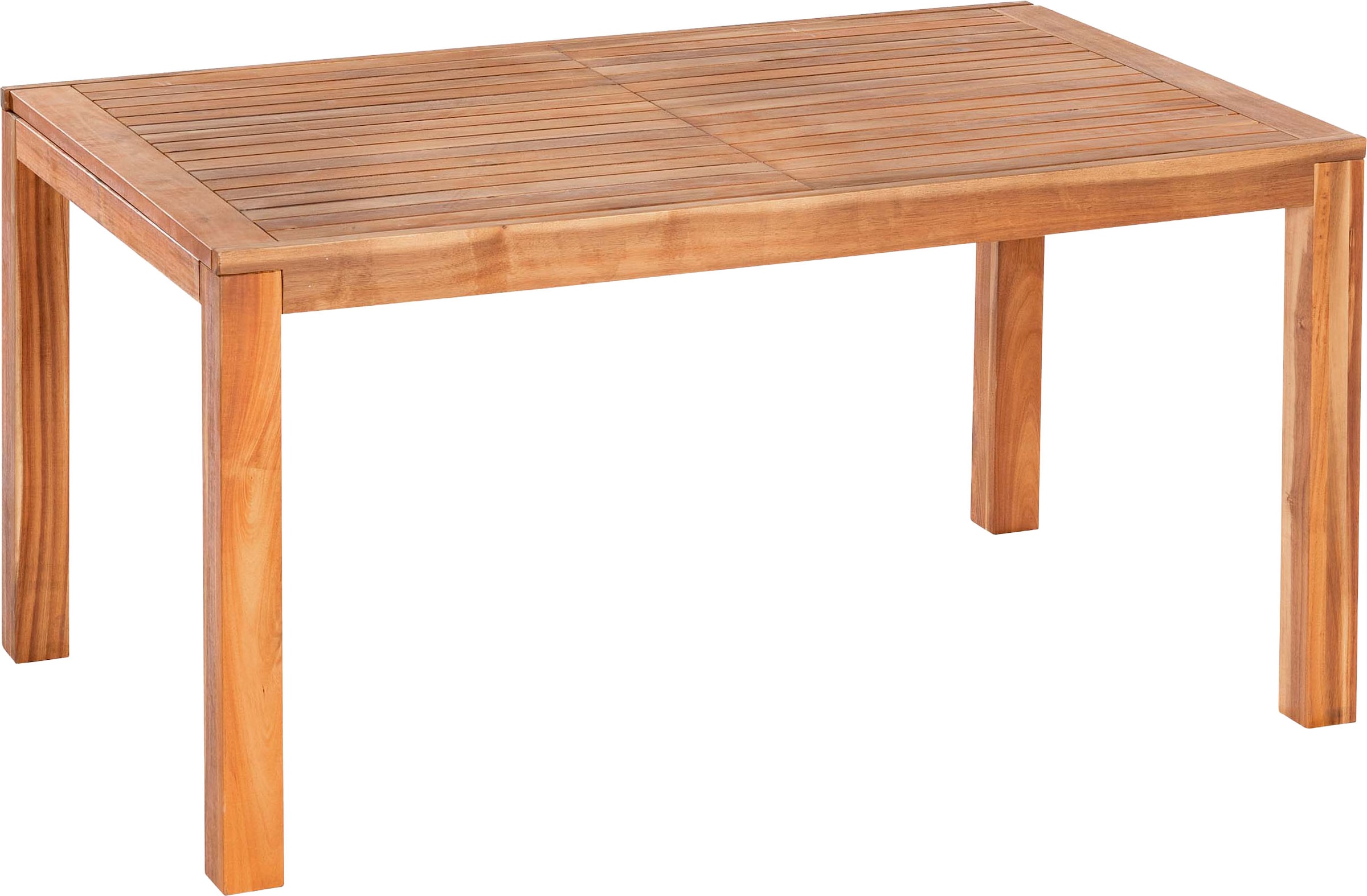 MERXX Garten-Essgruppe »Batavia« Set, 13 tlg. inkl. 6 Stapelsessel, 6 Auflagen, 1 Ausziehtisch