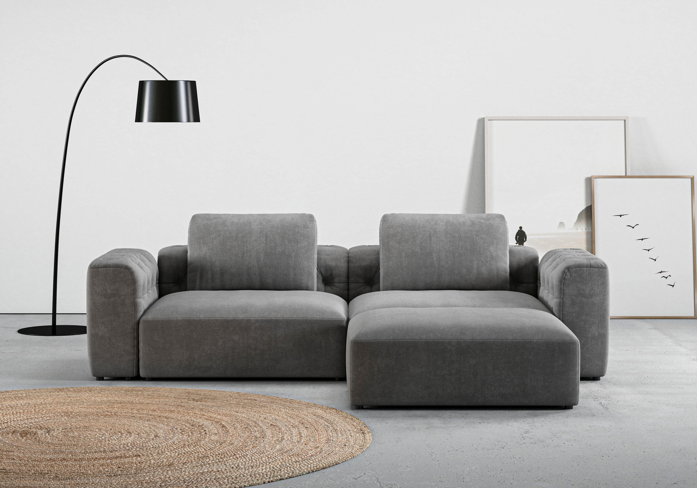RAUM.ID Ecksofa »Cushid L-Form«, Modulset, bestehend aus 3 Teilen günstig online kaufen