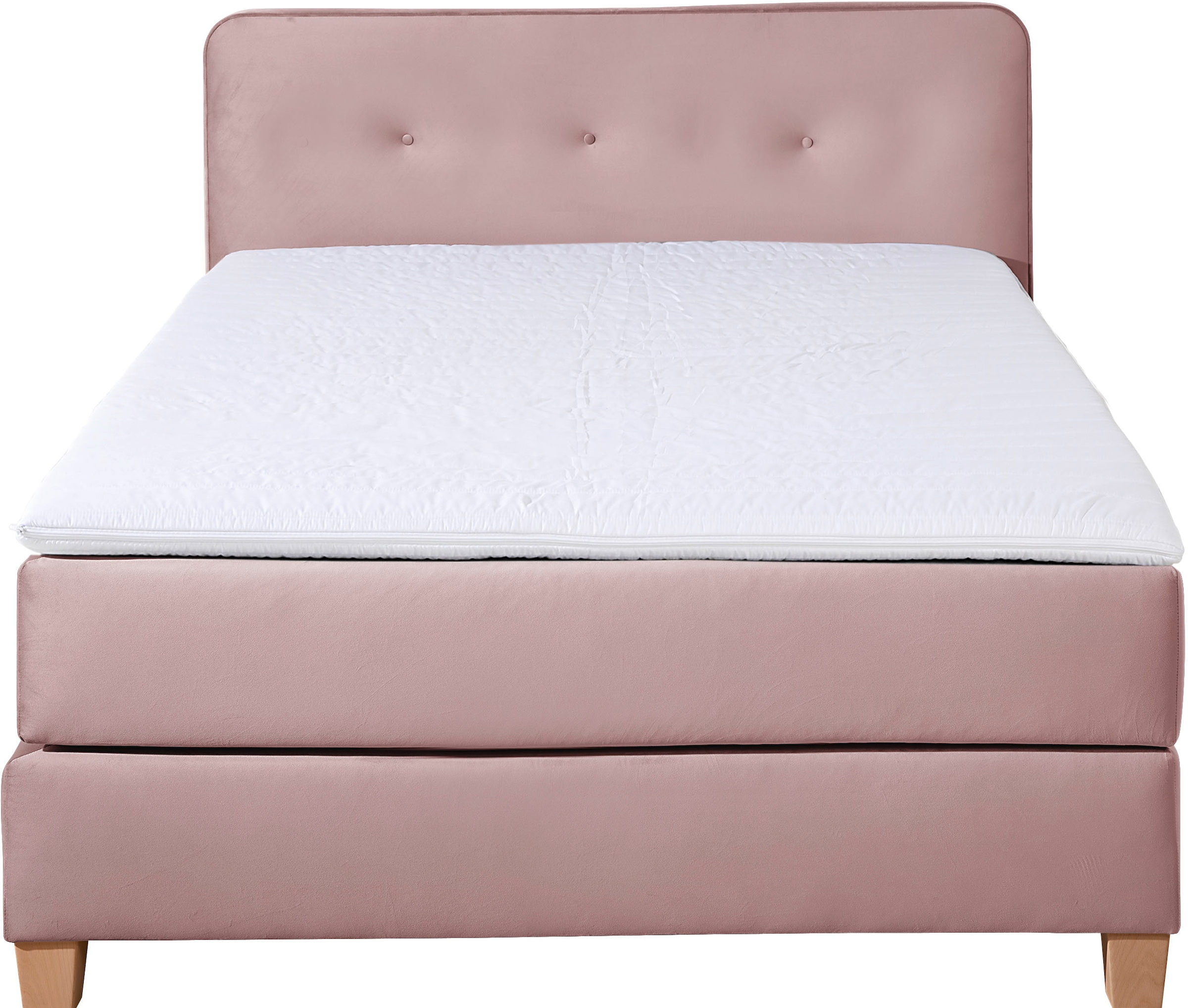 Home affaire Boxspringbett »Fargo«, inkl. Topper, in 3 Matratzenarten, in Samt- oder Strukturstoff