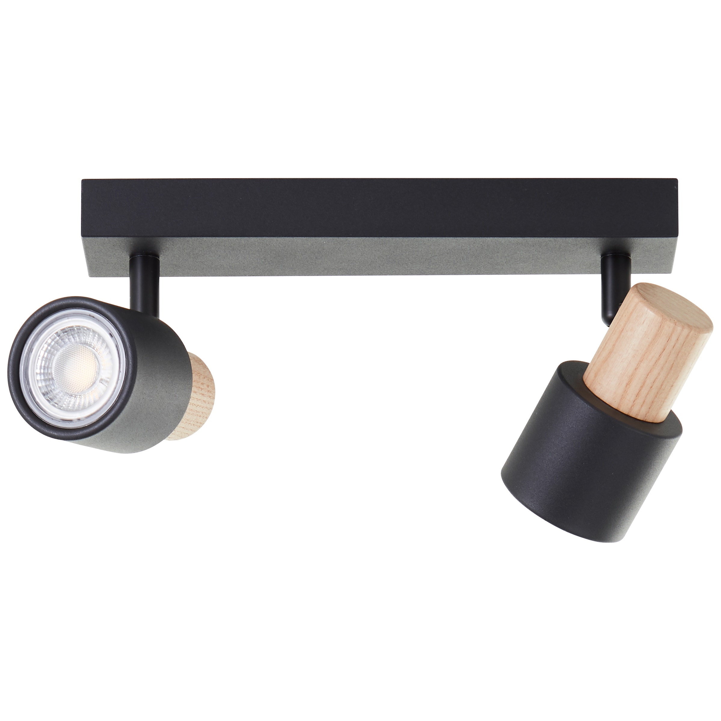 Brilliant Deckenstrahler »Pini«, 2 flammig, Leuchtmittel GU10 | ohne Leuchtmittel, 15 x 6 x 33 cm, 2 x GU10, schwenkbar, Metall/Holz