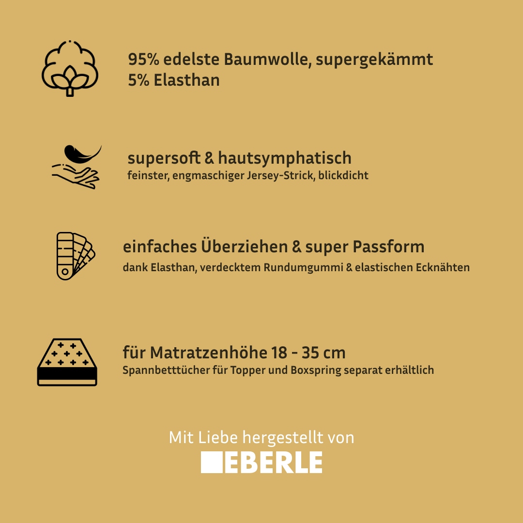 bellana Spannbettlaken »Jersey-Elasthan deluxe« für Standardmatratzen, Wasserbetten und Boxspringbetten