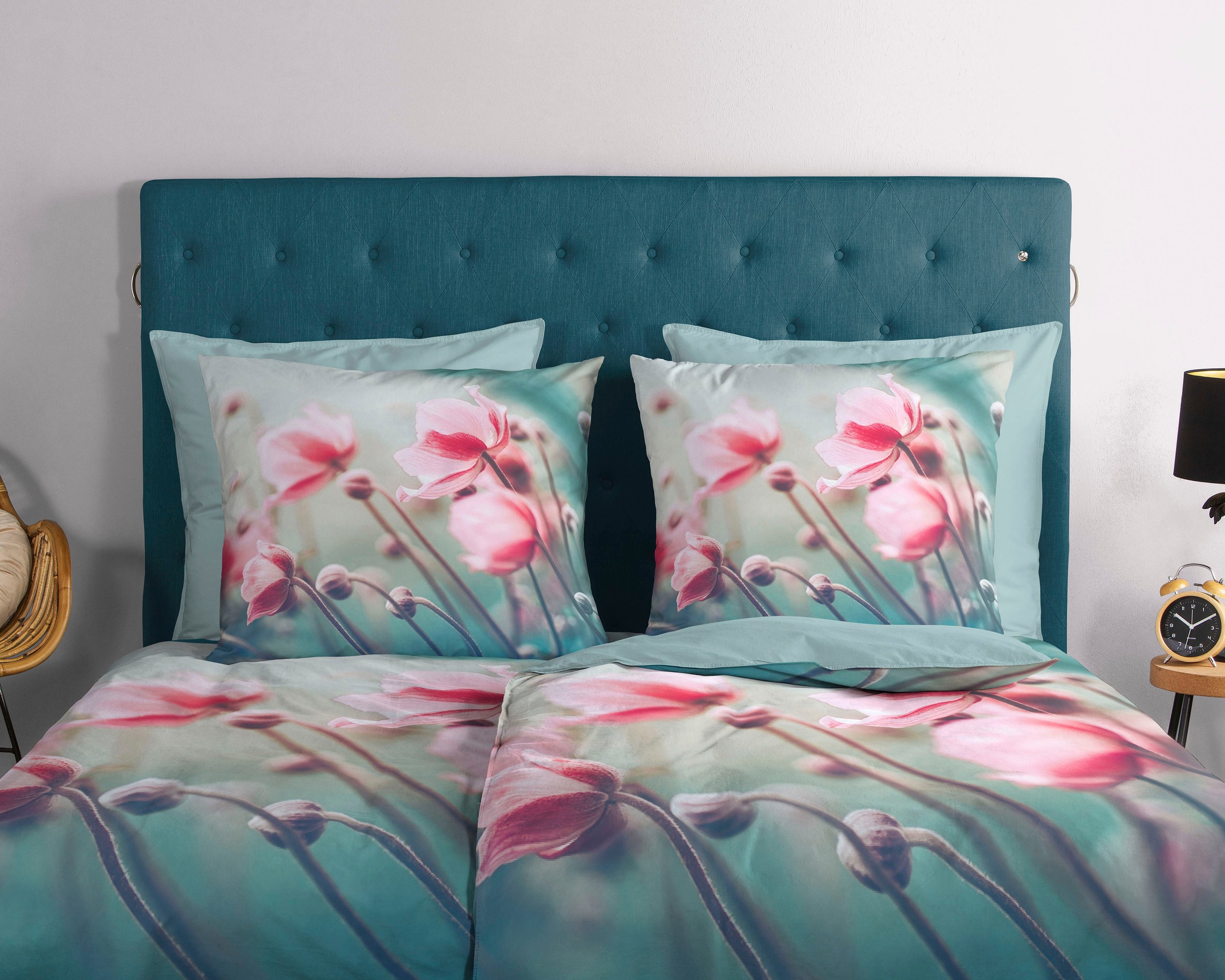 good morning Wendebettwäsche »Lizz«, 100% Baumwolle, Renforcé, 155x220, Reißverschluss, Wendeoptik, Poppy