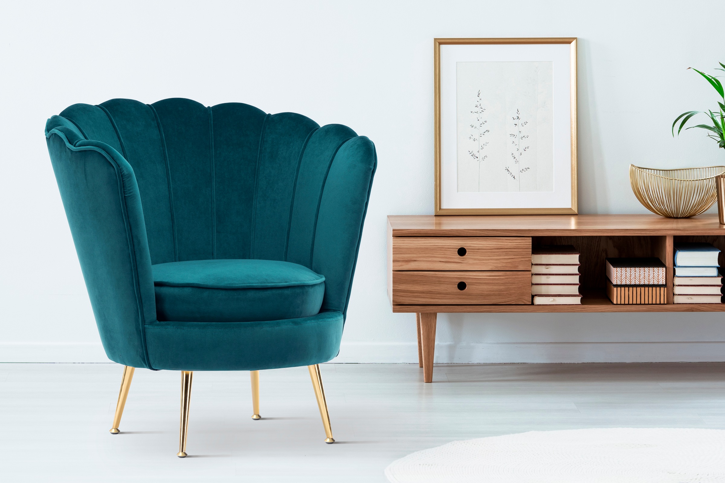 Kayoom Sessel »Sofa Barbara 125, hochwertiger Velvet-Stoff mit samtweicher Haptik«, (1 St.), Angesagtes 1-Sitzer-Sofa, Mini Sofa, Möbelfüße höhenverstellbar