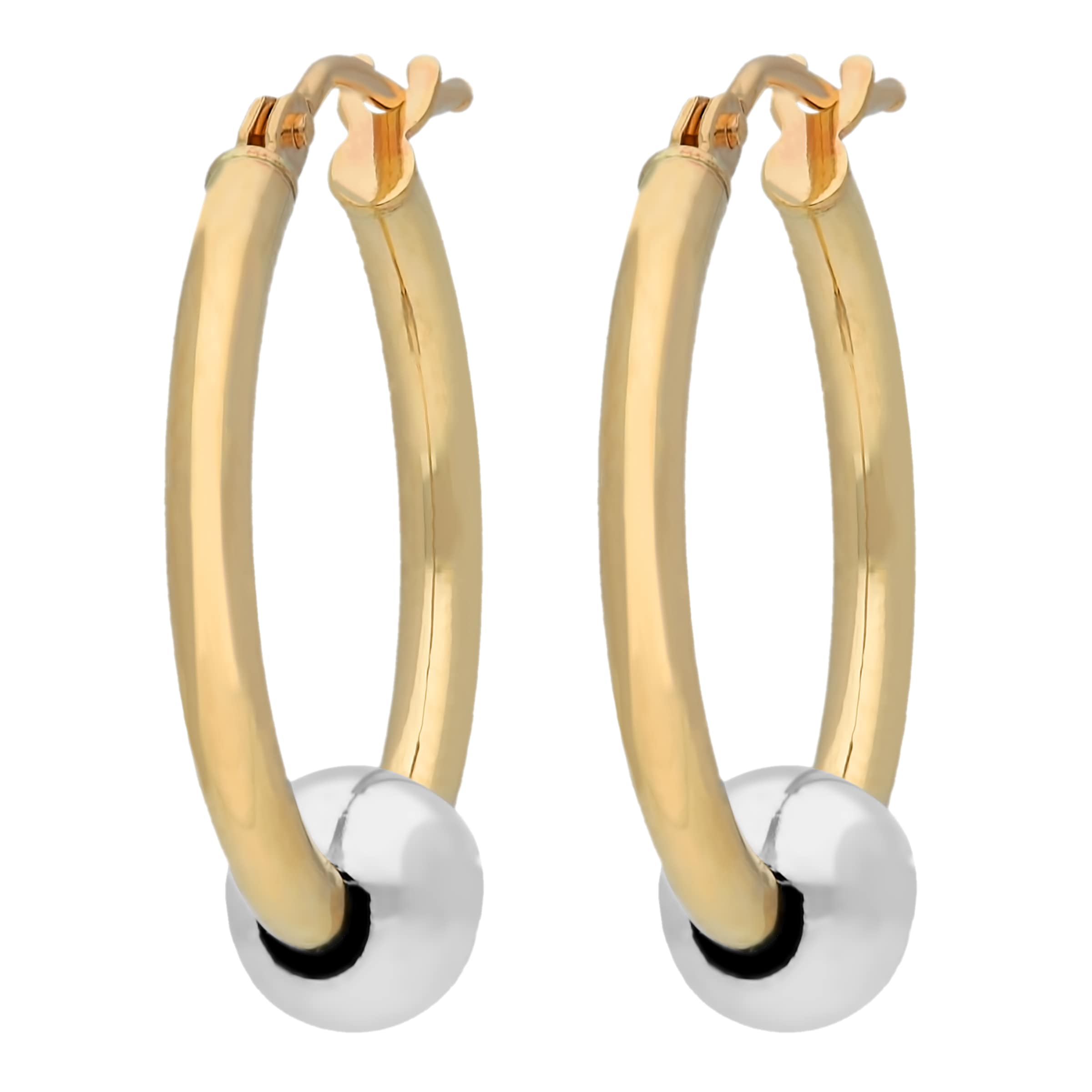 Firetti Paar Creolen »Schmuck Geschenk Gold 375 Ohrschmuck Ohrringe Kugel bicolor«