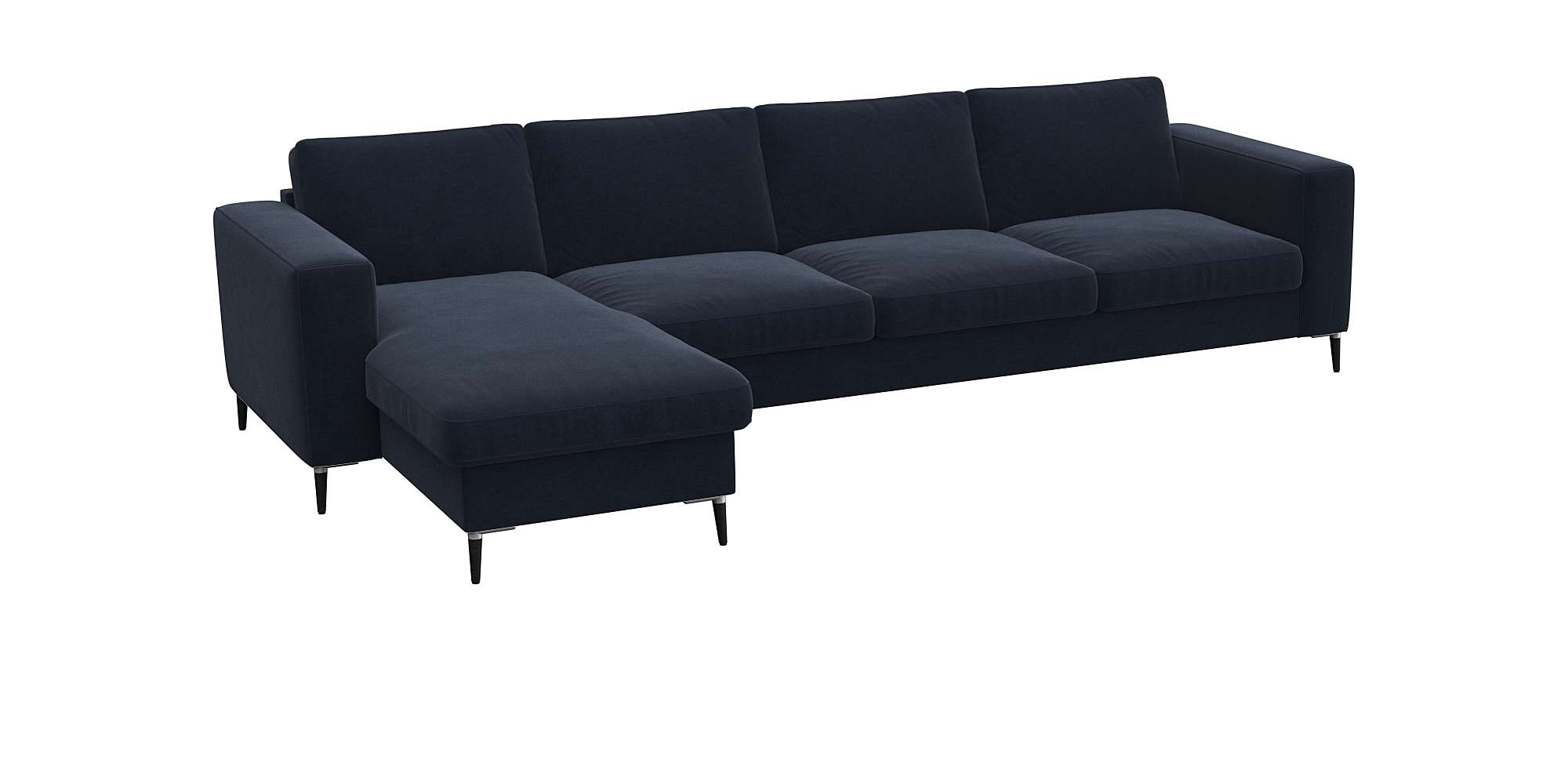 FLEXLUX Ecksofa »Fiore, L-Form«, breite Armlehnen, Kaltschaum, Füße Alu+schwarz