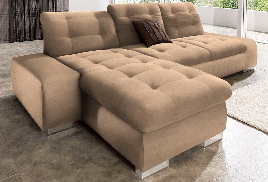 sit&more Ecksofa »Pale L-Form«, inklusive Kopfteilverstellung, wahlweise mit Bettfunktion