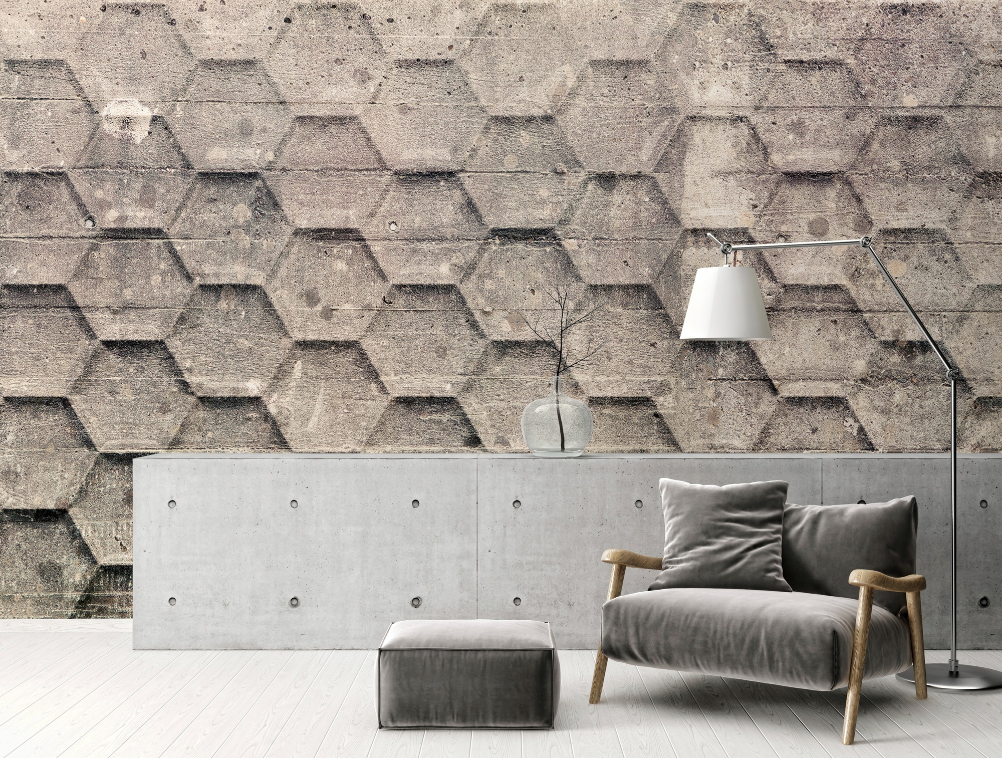 Architects Paper Fototapete »Atelier 47 Honeycomb 2«, geometrisch, 3D Fototapete Grafisch 200 g Vlies Premium Tapete Steinoptik