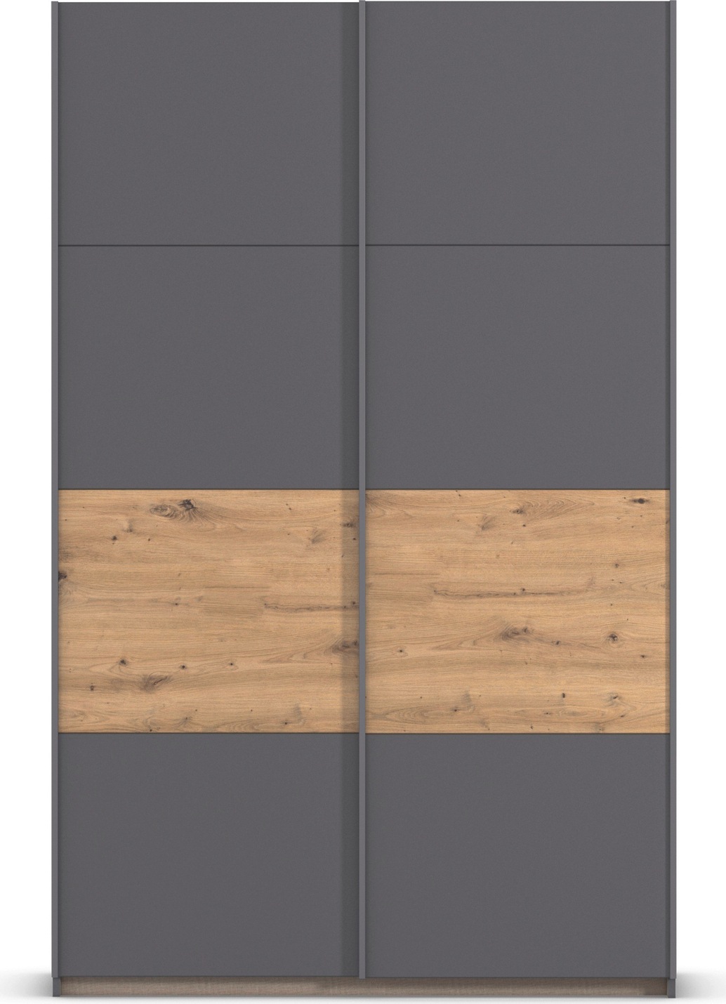 rauch Schwebetürenschrank »Kleiderschrank Schrank Garderobe Schlafzimmerschrank OXFORD«, (in 3 verschiedenen Ausstattungen BASIC/CLASSIC/PREMIUM), mit Griffleisten aus Metall, auch für kleinere Räume MADE IN GERMANY