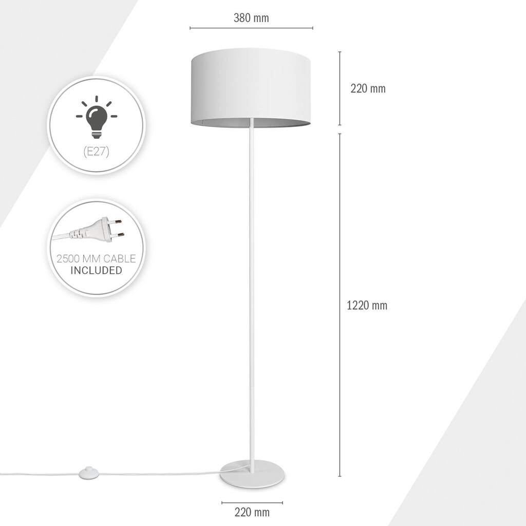 Paco Home Stehlampe »Uni Color«, 1 flammig-flammig