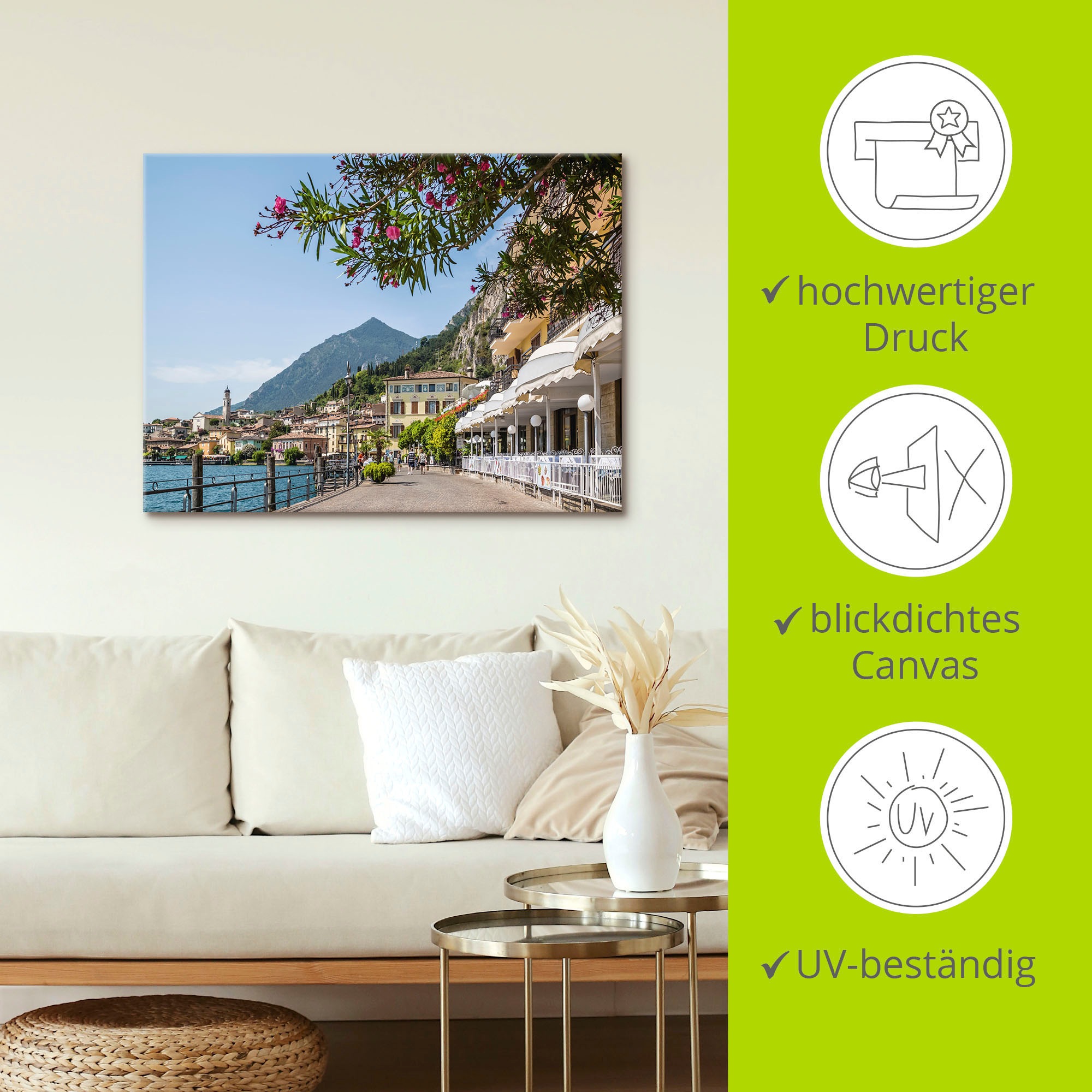 Artland Wandbild »Gardasee Limone sul Garda I«, Europa, (1 St.), als Leinwandbild, Poster in verschied. Größen