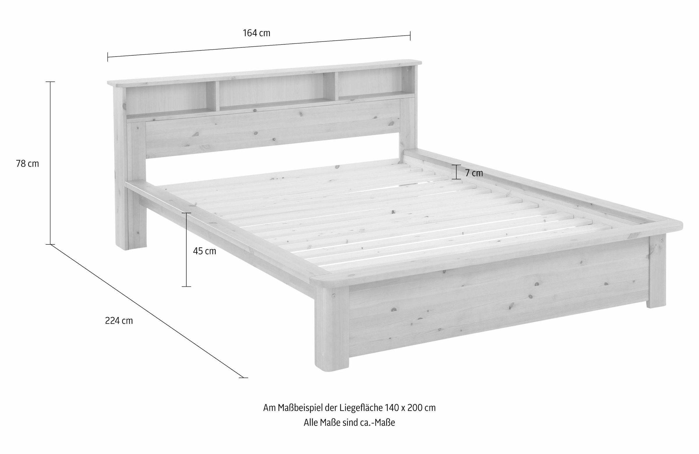 3. Bild von Home affaire Bett »"KERO" BESTSELLER! Stauraum im Kopfteil«, zertifiziertes Massivholz (Kiefer), optional mit Schublade