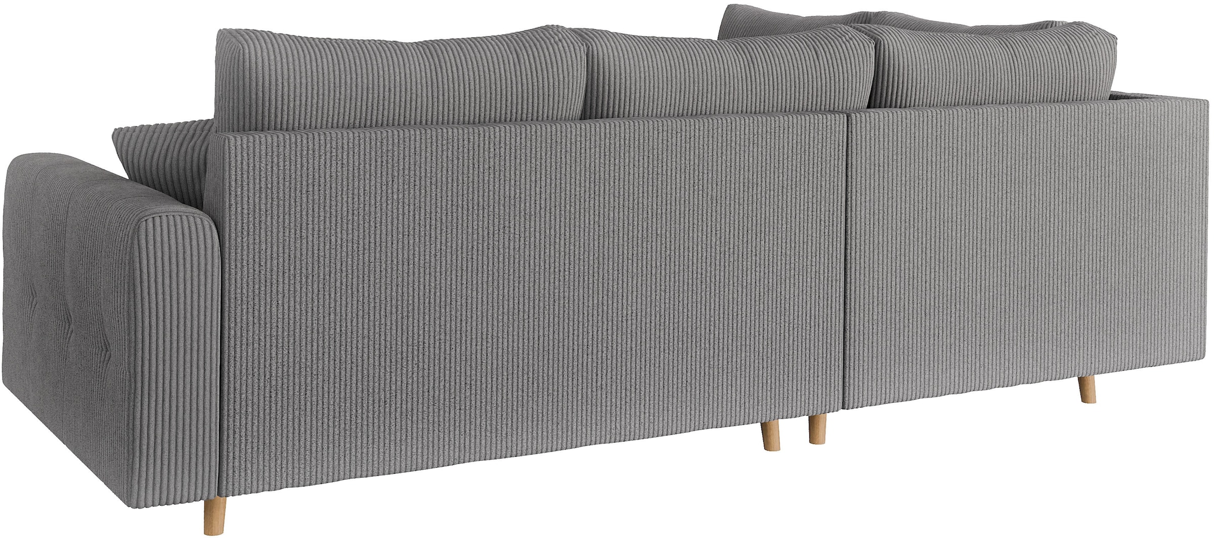 Home affaire Ecksofa »CHARRE L-Form mit Ottomane, Maße B/T/H: 231/161/81 cm«, feine Steppung, lose Rücken- und Zierkissen, auch in Cord und Bouclé