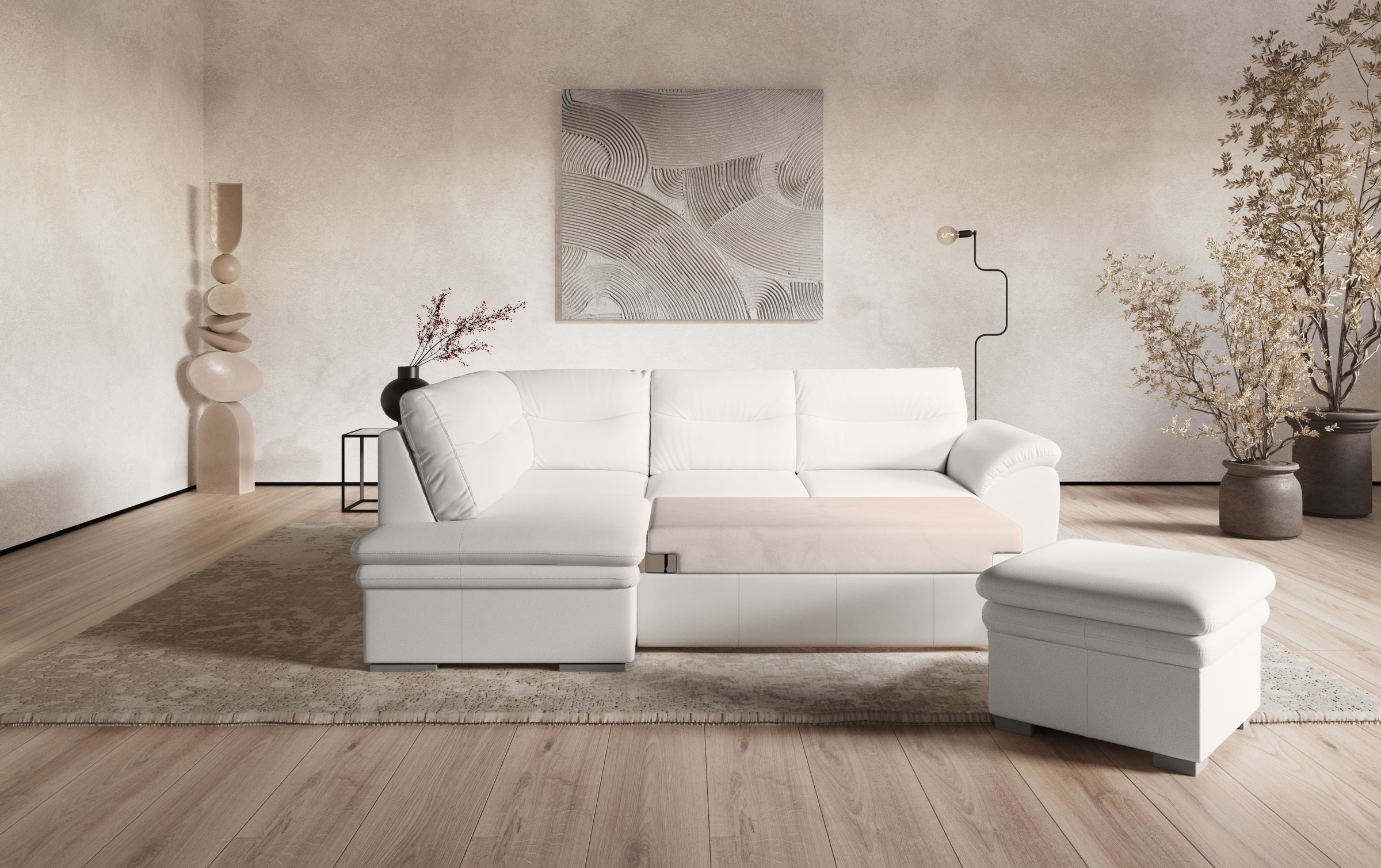 COTTA Ecksofa »Leandra L-Form«, wahlweise mit Bettfunktion & Bettkasten günstig online kaufen