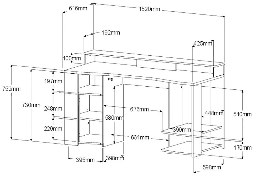 Parisot Gamingtisch »Meta 1« Set, 2 Stk. tlg.