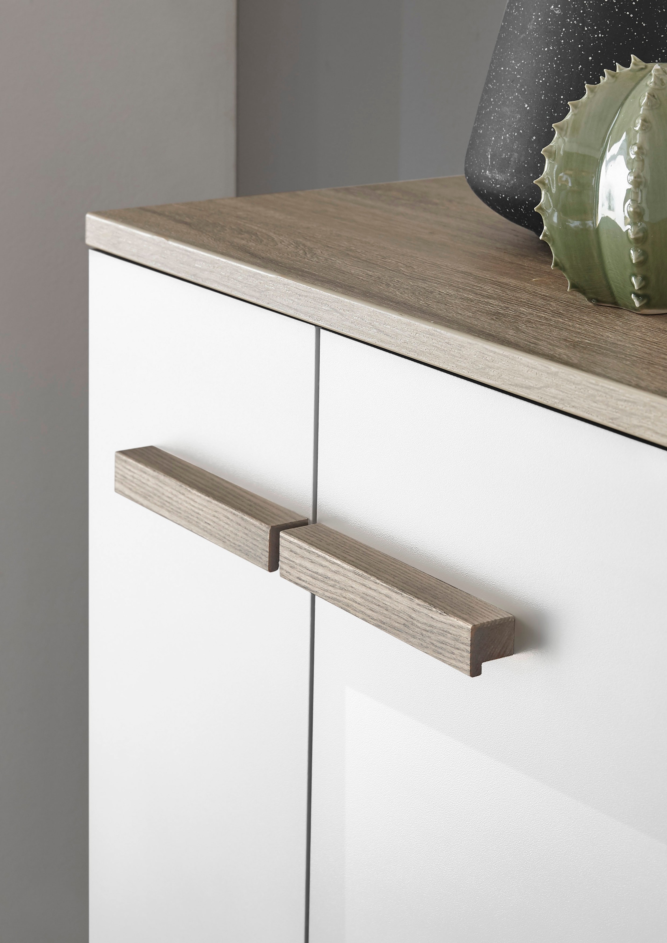 Places of Style Badmöbel-Set »SOLiD, Badmöbel-Set, Bad im modernen Design, 3-teiliges Badezimmer«, (3 St.), Waschtisch mit Waschbecken, Midischrank, Breite 130 cm