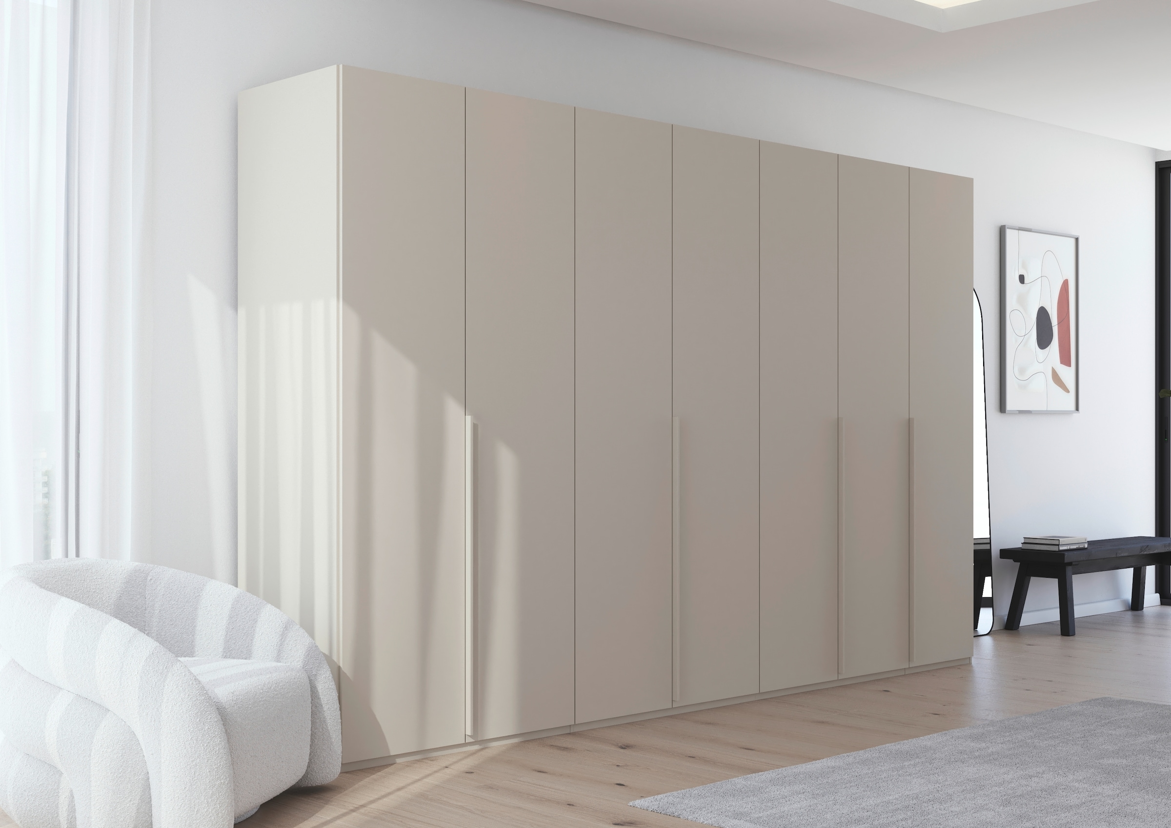 LeGer Home by Lena Gercke Kleiderschrank »Schrank Garderobe Ankleide Schlafzimmer Flur Serina«, (in 3 verschiedenen Ausstattungen BASIC/CLASSIC/PREMIUM), in 6 Breiten (101 - 401 cm) mit Front Glas oder Dekor MADE IN GERMANY