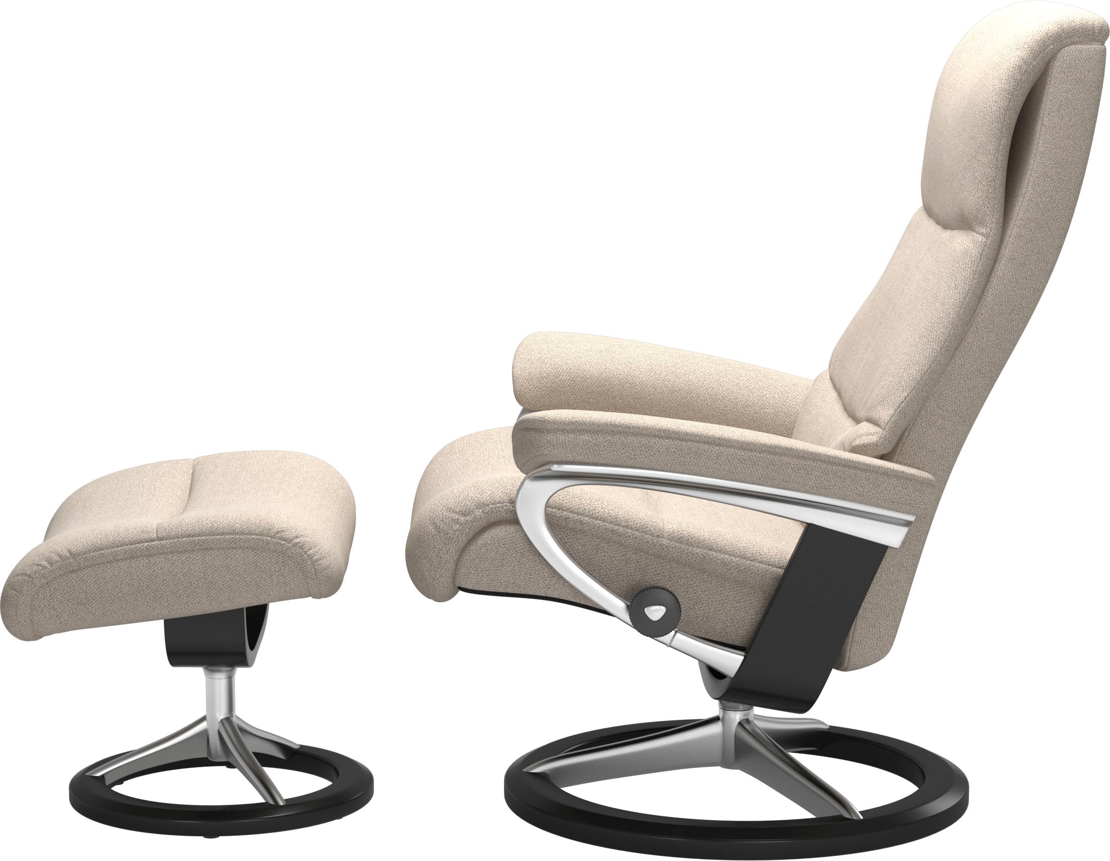 Stressless® Relaxsessel »View«, (Set, Relaxsessel mit Hocker), mit Signature Base, Größe S,Gestell Schwarz