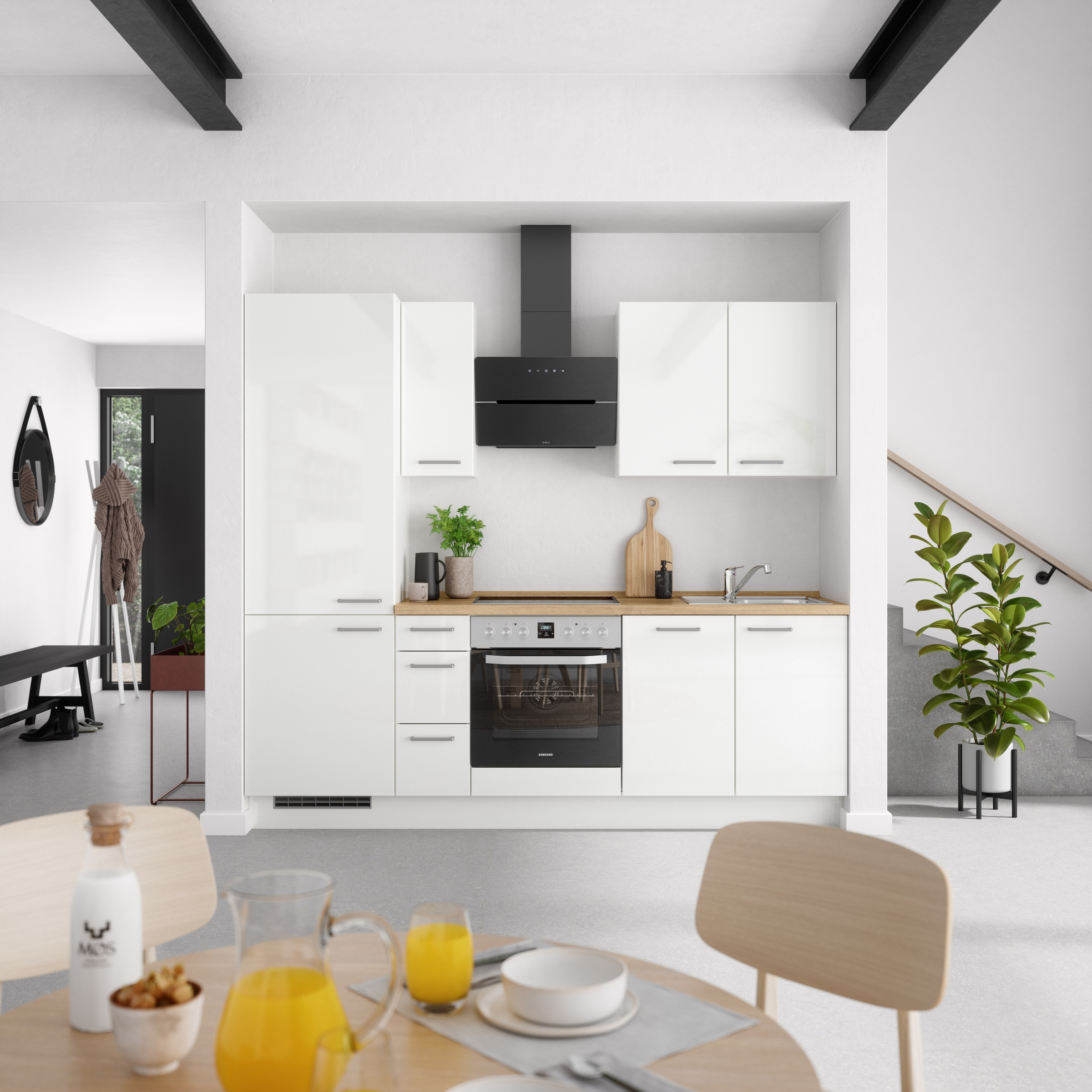 nobilia® Küchenzeile »"Flash II"« vormontiert, Ausrichtung wählbar, Breite 240 cm, wahlw. mit E-Geräten