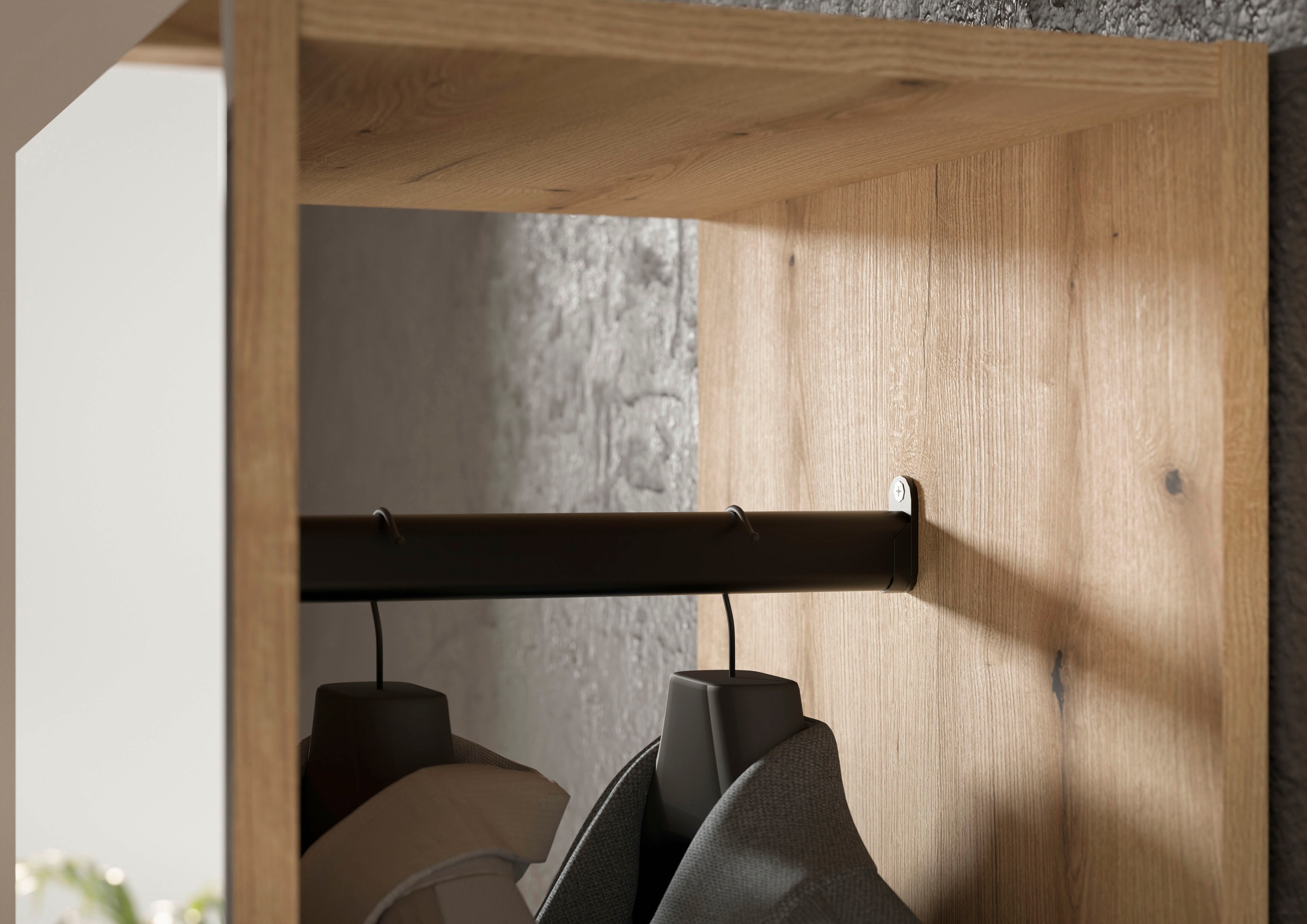 HBZ Garderoben-Set »Kompaktgarderobe, BxHxT 105x188x38 cm mit Spiegel«, (2 St.), Breite 105cm, Softclose, Melaminbeschichtet