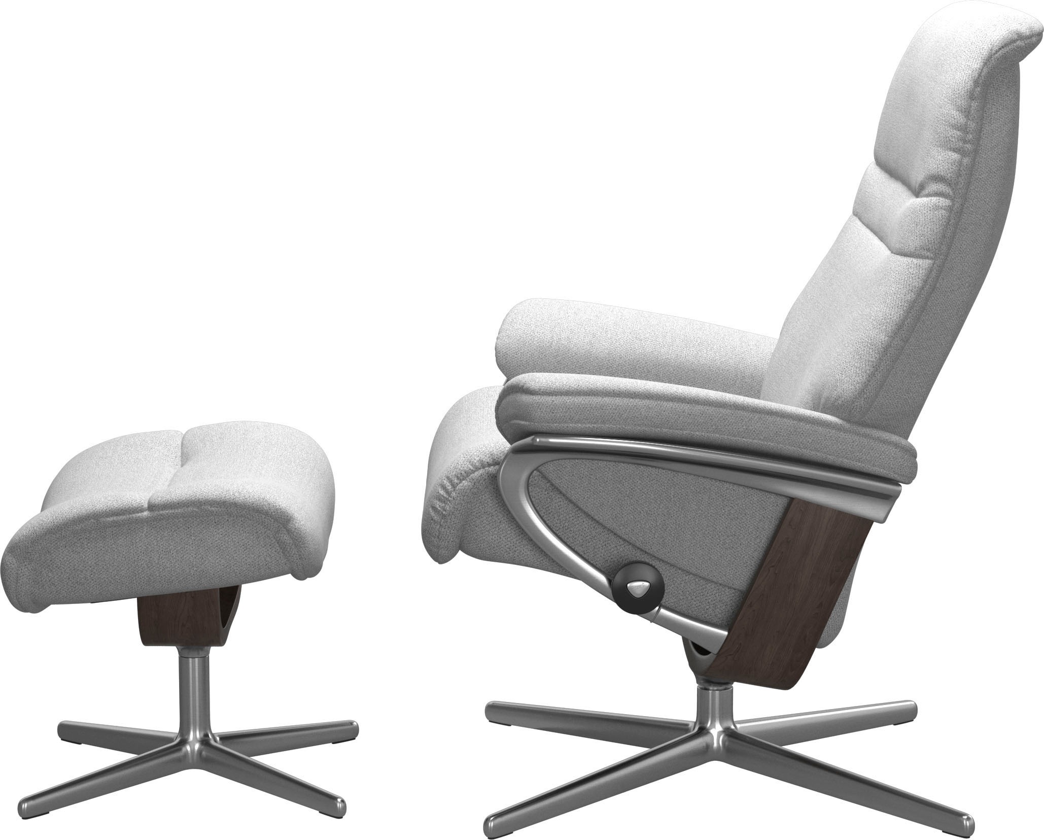 Stressless® Relaxsessel »Sunrise«, (Set, Relaxsessel mit Hocker), mit Hocker, mit Cross Base, Größe S, M & L, Holzakzent Wenge