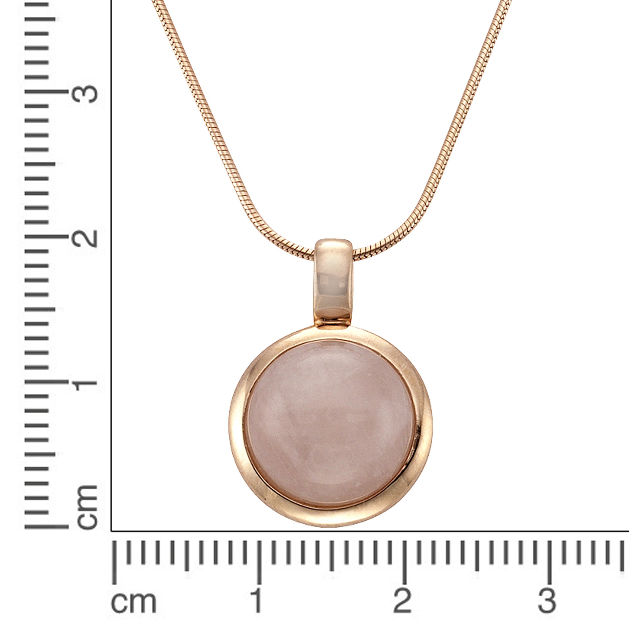 Zeeme Kette mit Anhänger »925 Sterling Silber rosé-vergoldet mit echtem Rosenquarz 12mm«