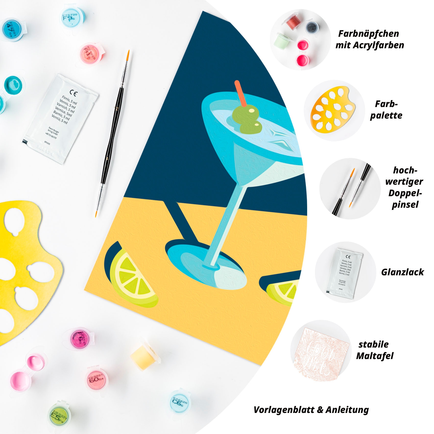 Ravensburger Malen nach Zahlen »CreArt, Adults Trend, Mocktail Zitrone«, für Erwachsene; Made in Europe