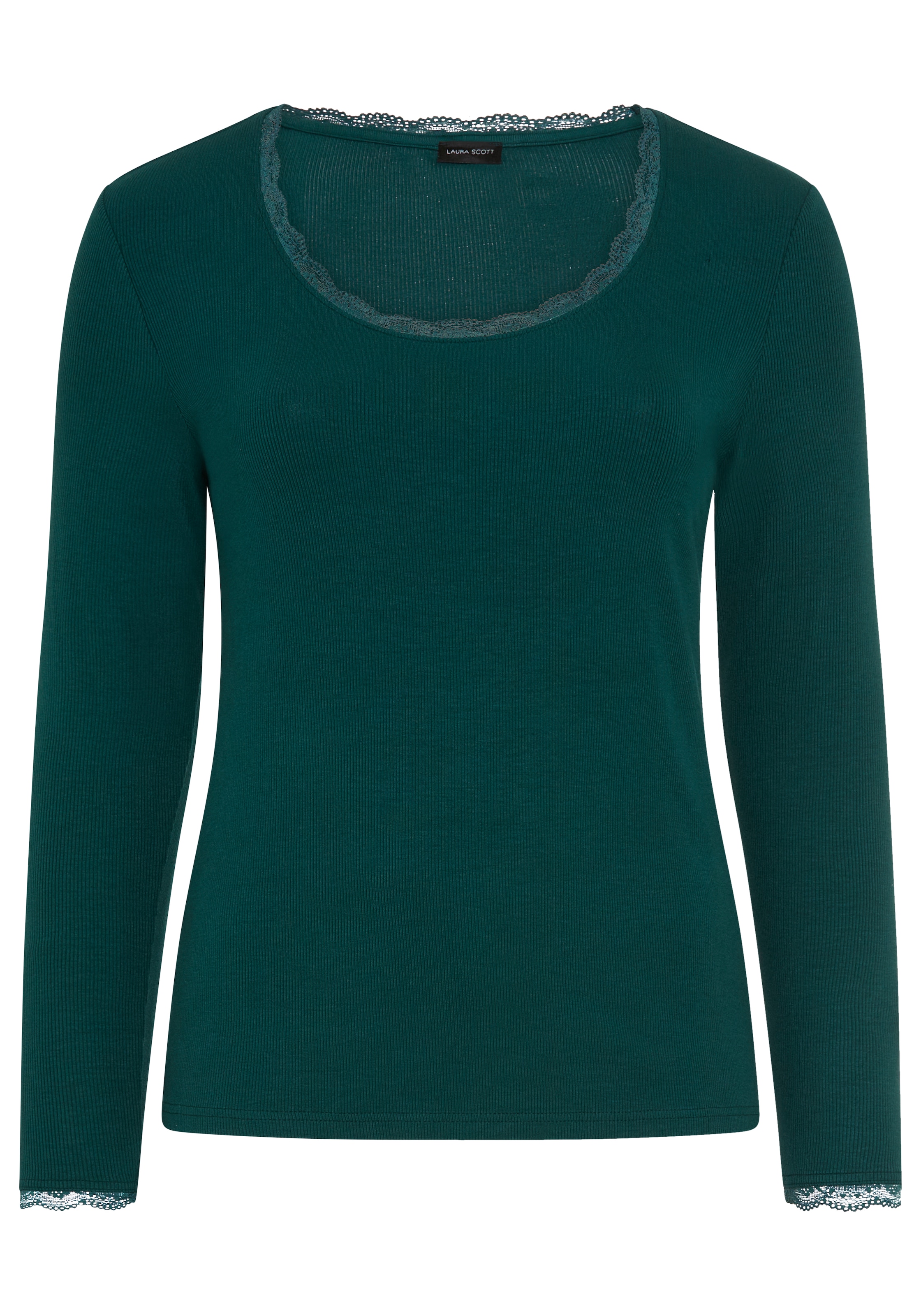 Laura Scott CURVE Langarmshirt »Große Größen« aus elastischer Rippware, sehr figurbetonte Passform