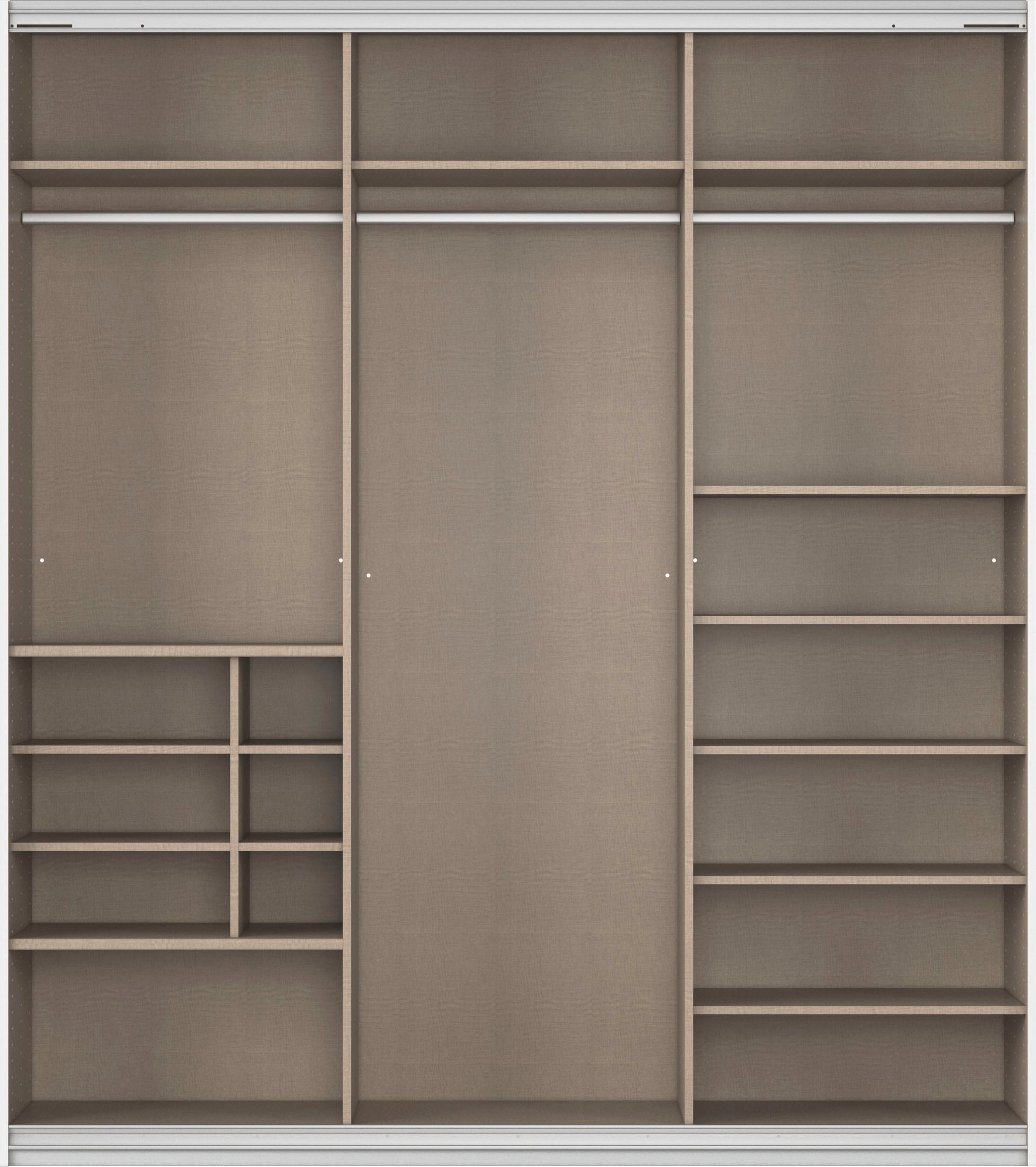 rauch Schwebetürenschrank »Kleiderschrank Schrank Garderobe Wäscheschrank TOMA«, inkl. Regaleinsatz sowie zusätzlichen Einlegeböden MADE IN GERMANY