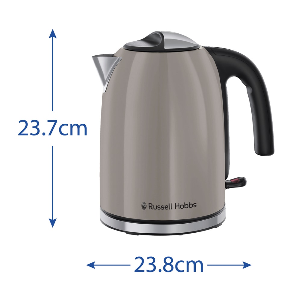 RUSSELL HOBBS Wasserkocher »Colours Plus+ Mocha 28511-70« 1,7 l 2400 W Edelstahl, Schnellkochfunktion, Perfect-pour-Ausgustülle, Kalkfilter
