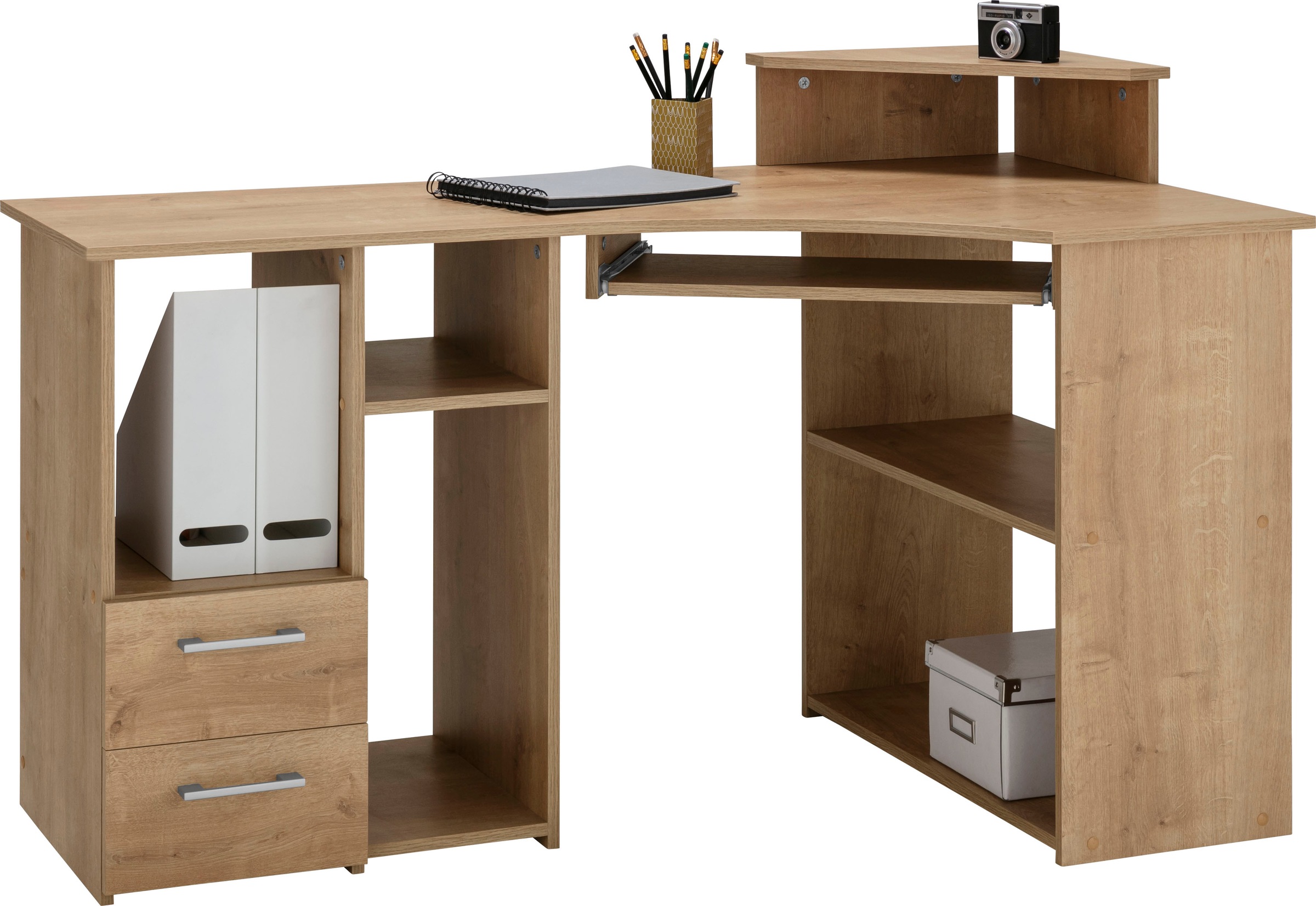 VOGL Möbelfabrik Schreibtisch Raten und Tastaturauszug bestellen Breite cm, Towerfach mit auf »Sam«, 137