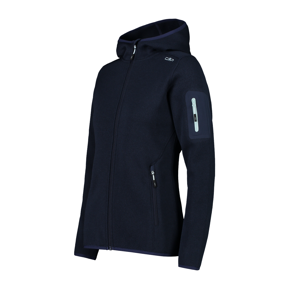 CMP Strickfleecejacke »KNITTED MELANGE HOODY WOMAN HOODY«, (1 St.), mit Kapuze, Wärmend und