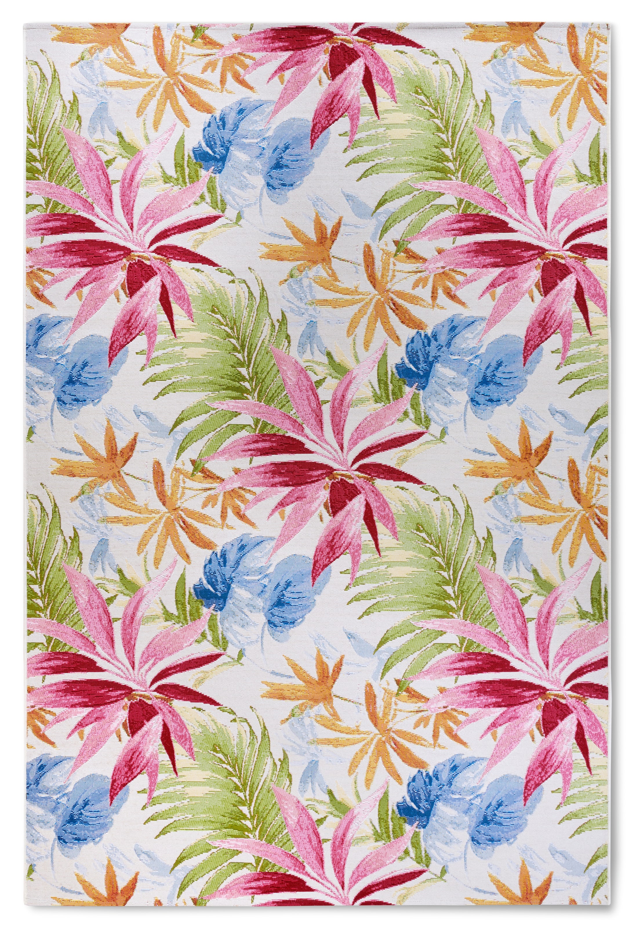 Villeroy & Boch Outdoorteppich »Victor«, rechteckig, 3 mm Höhe, Outdoor, Flachgewebe, wetterfest, Balkon, Garten, floral, Terrasse