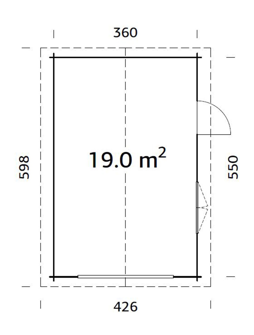 Palmako Garage »Roger, ohne Tor« BxTxH: 426x598x276 cm