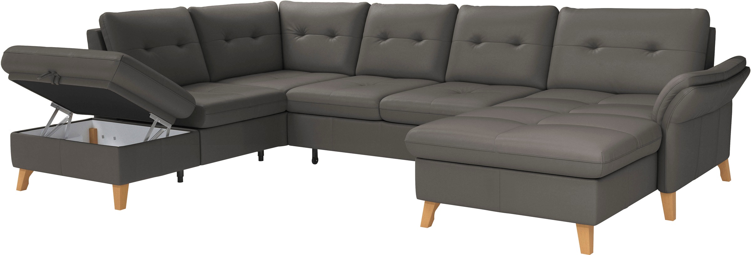 sit&more Wohnlandschaft »Göteborg«, inkl. Sitztiefenverstellung, wahlweise mit Bettfunktion & Bettkasten