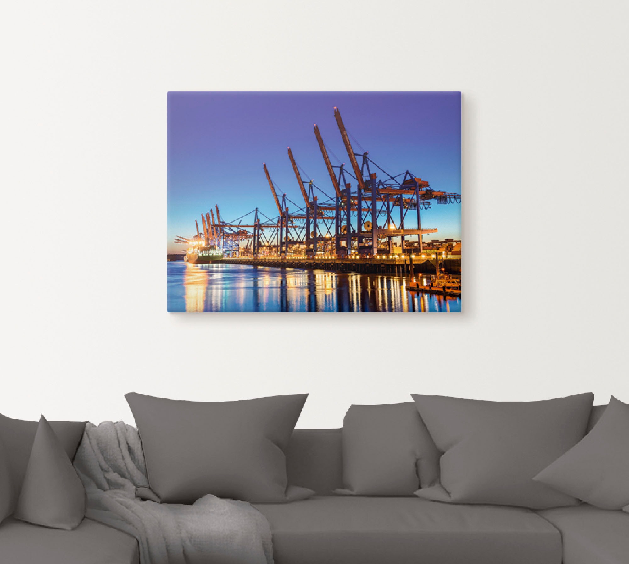 Artland Leinwandbild »Hamburg Containerhafen«, Deutschland, (1 St.), auf Ke günstig online kaufen