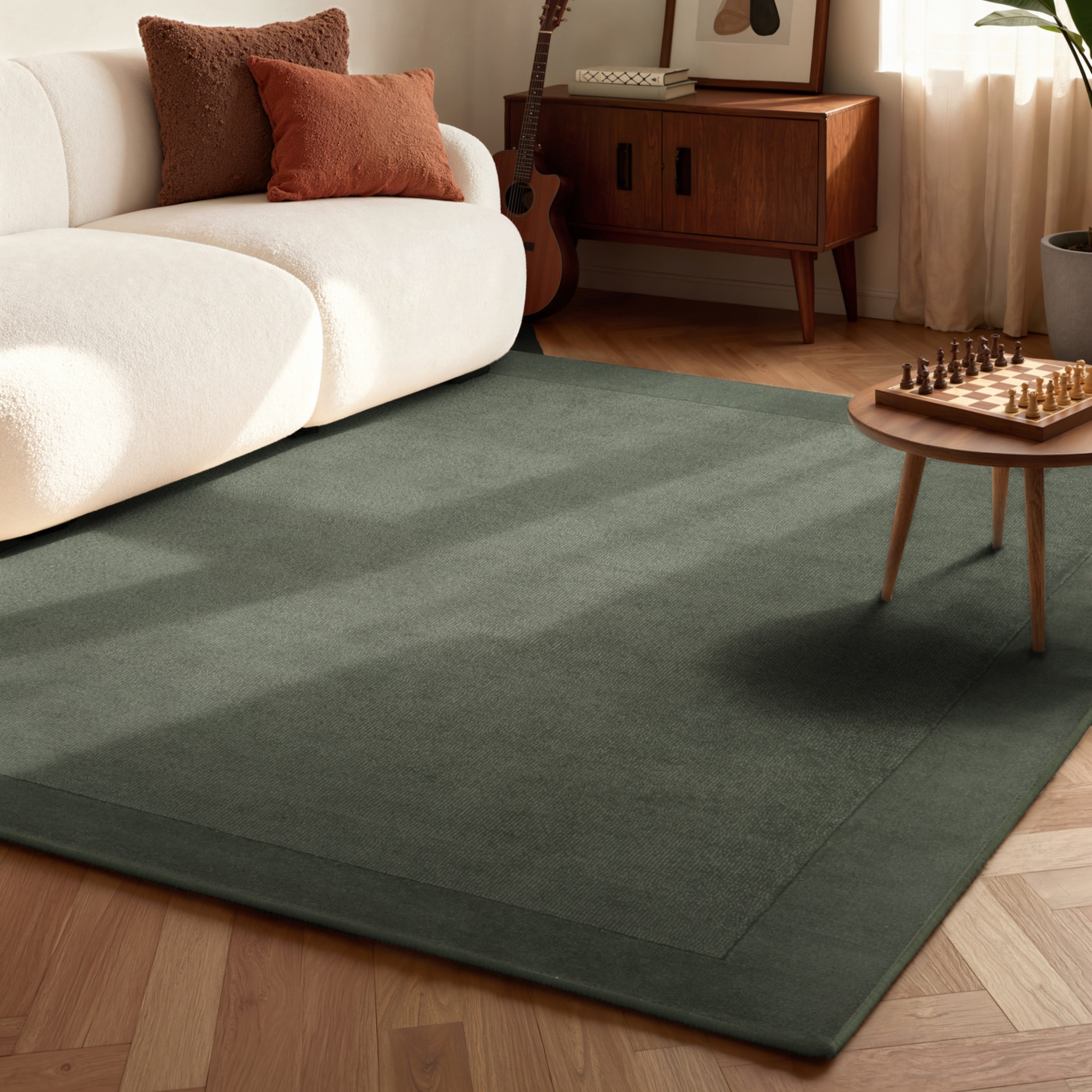 Villeroy & Boch Teppich »Wollteppich Kari« rechteckig 17 mm Höhe Handgewebt, Wolle, Bordüre, Einfarbig, Läufer, Wohnzimmer, Modern